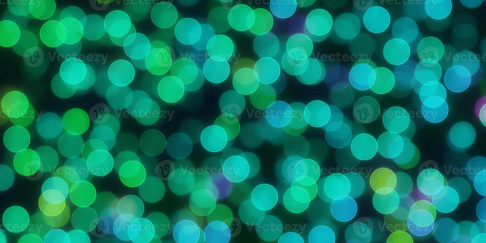 Deep Blue Sea Circle Shapes Bokeh Background. Abstract Figure Night Lights Texture. Abstract Glowing Forms Backdrop. photo