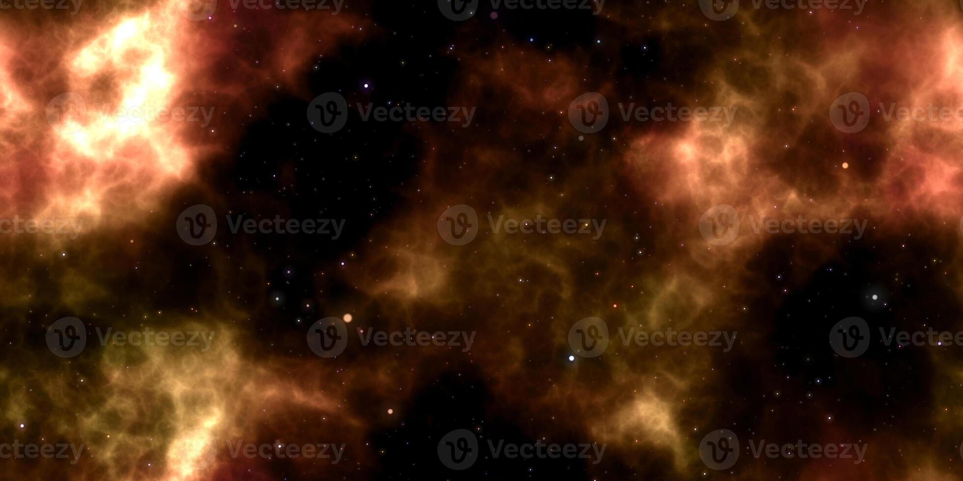 Orange Clouds on Night Sky Galaxy Background. Abstract Cosmos Infinity Texture. 3D Rendering. 3D Illustration. photo