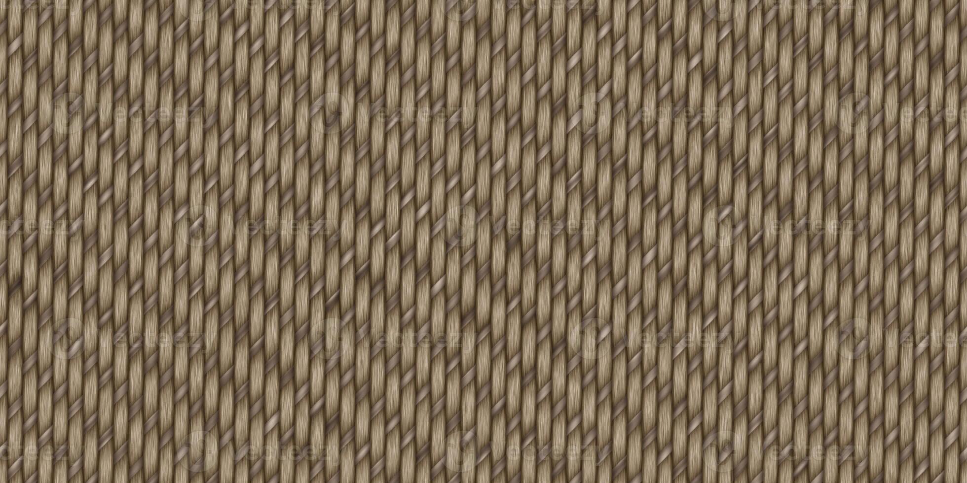 Brown Cross Weave Texture. Wicker Rattan Background Surface. 3D Rendering. 3D Illustration. photo