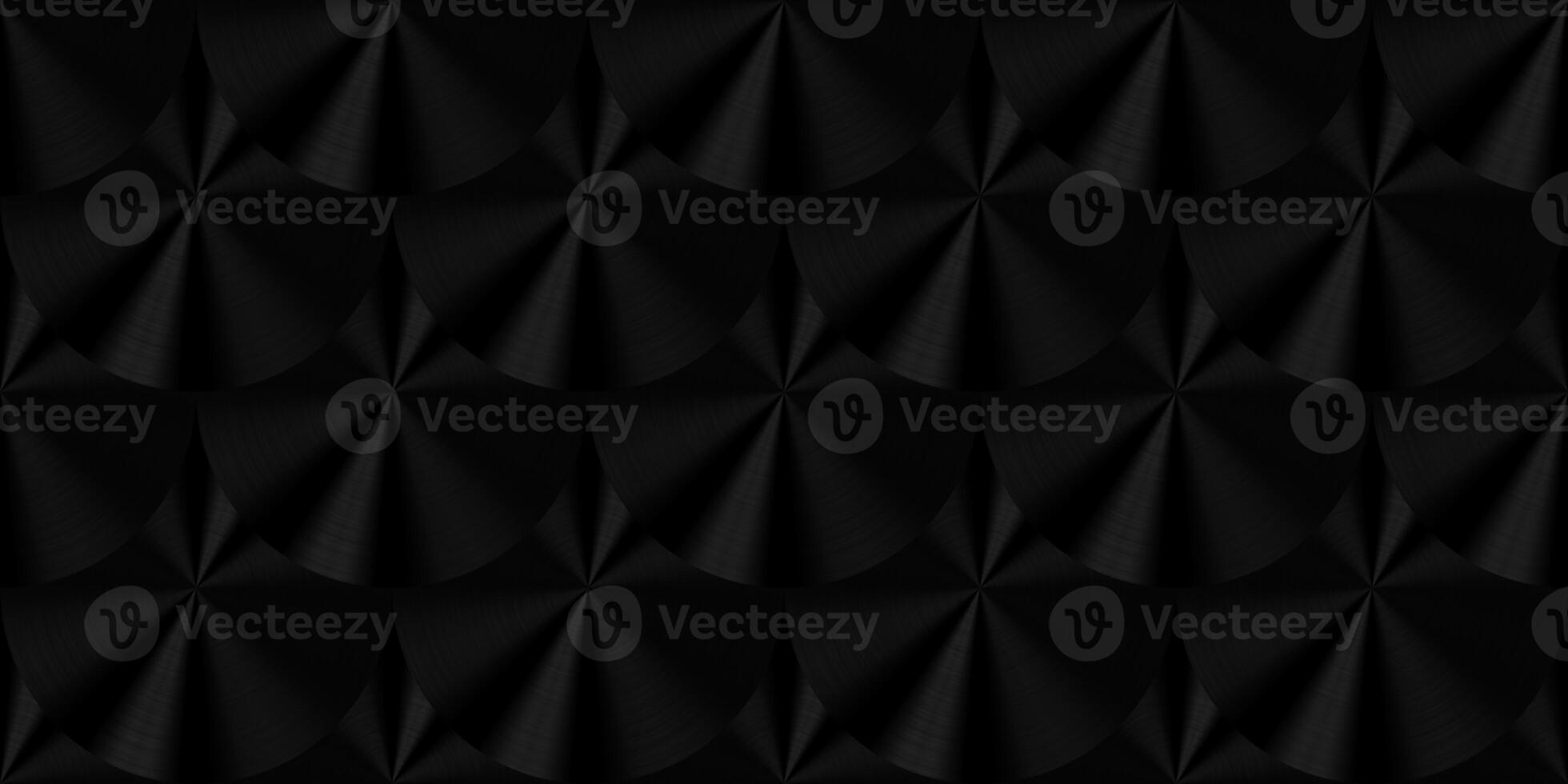 Black seamless metal circles texture. Metallic disks pattern. Shining brushed steel surface backdrop. photo