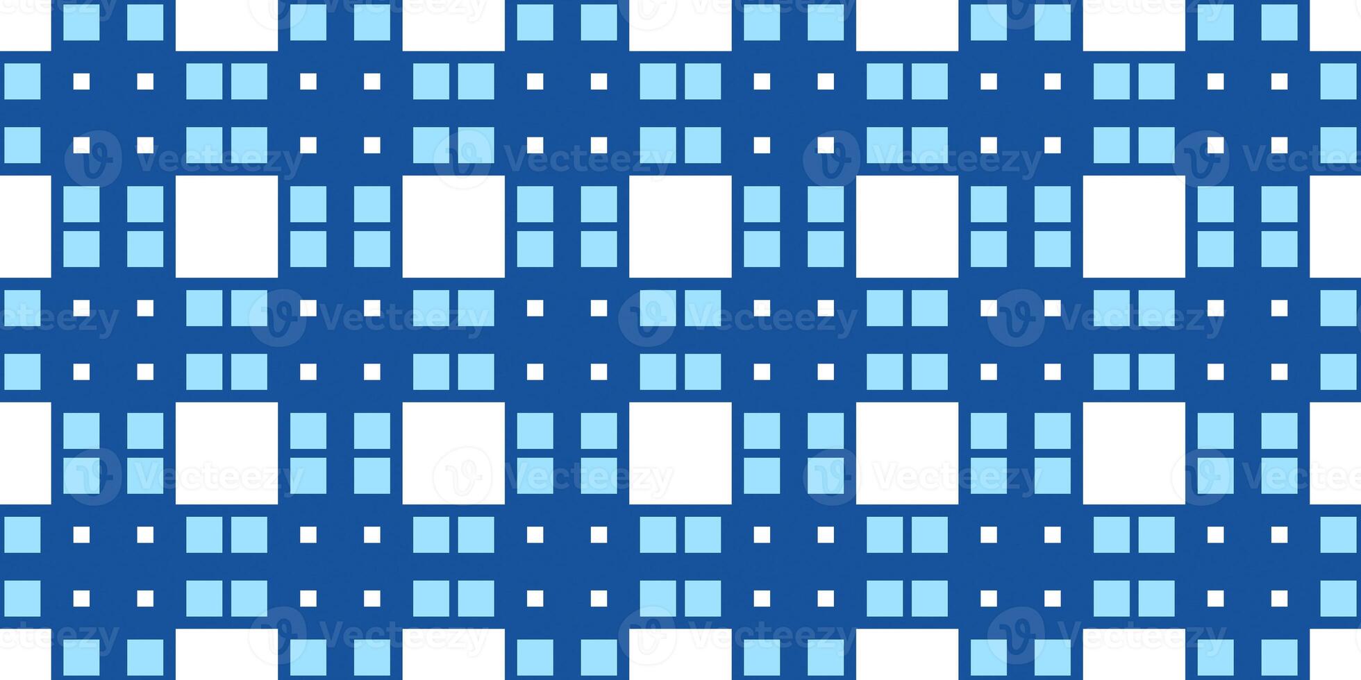 Sky Blue Cell Checks Background. Seamless Checkered Picnic Tablecloth Texture. Classic Plaid Geometric Checks. photo