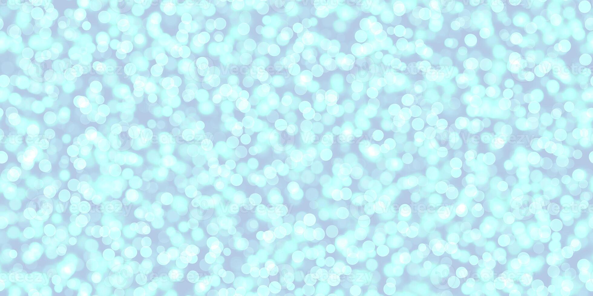 Light Sky Blue Bright Bokeh Background. Glowing Lights Texture. Shine Celebration Backdrop. photo