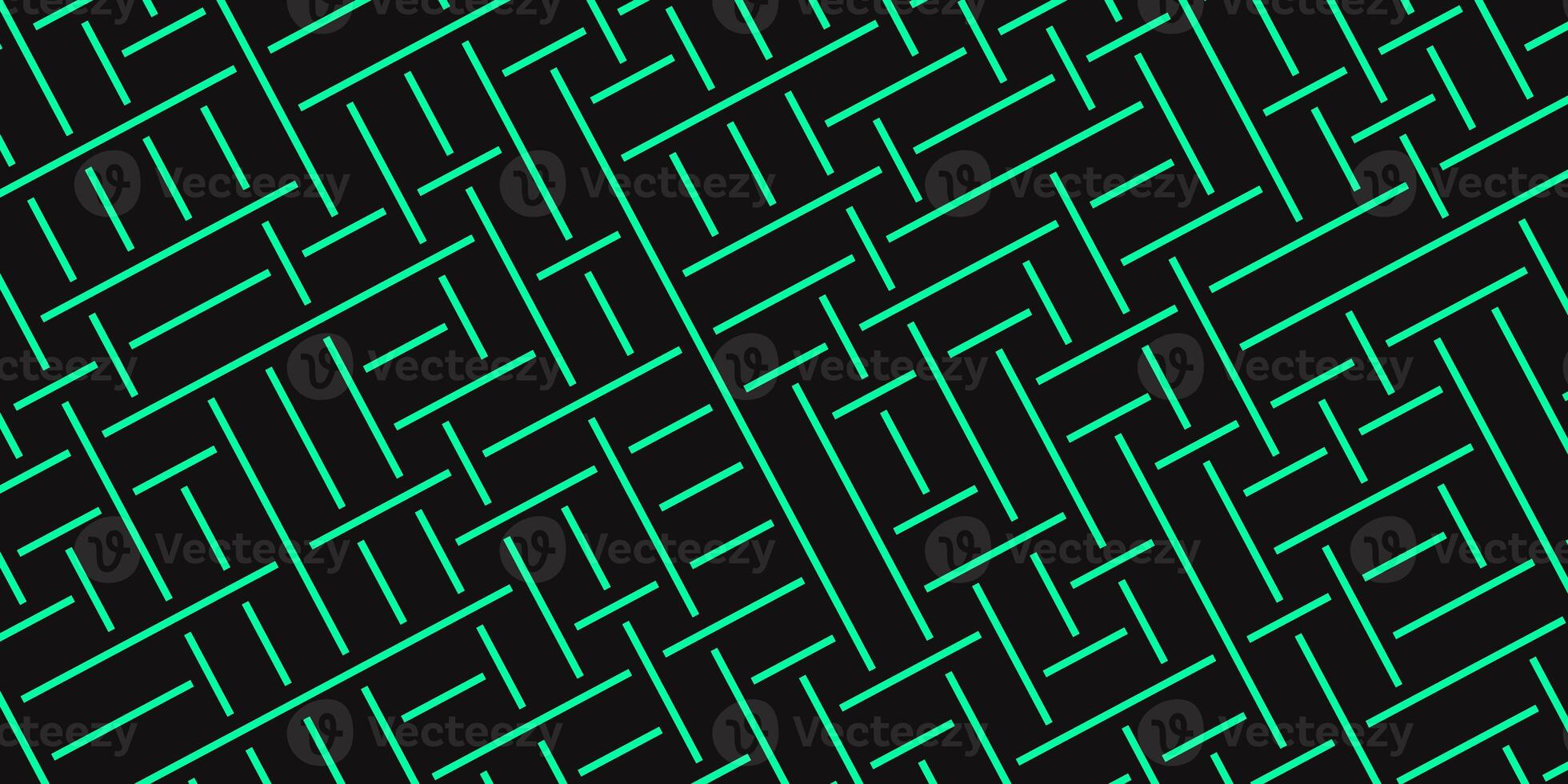 Turquoise Seamless Outline Labyrinth Background. Difficulty Logical Mind Creativity Abstraction. photo