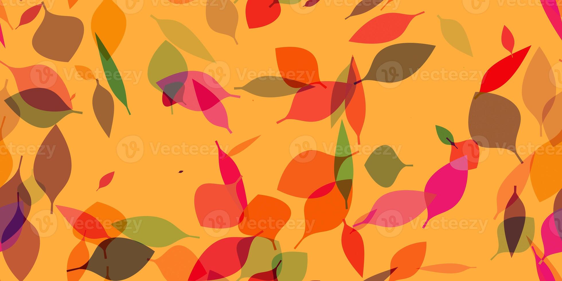 Orange color season leaves scenery creative. Decorative autumn design composition. Autumn background illustration. Leafs fall creative backdrop. Autumnal dry foliage seamless pattern. photo