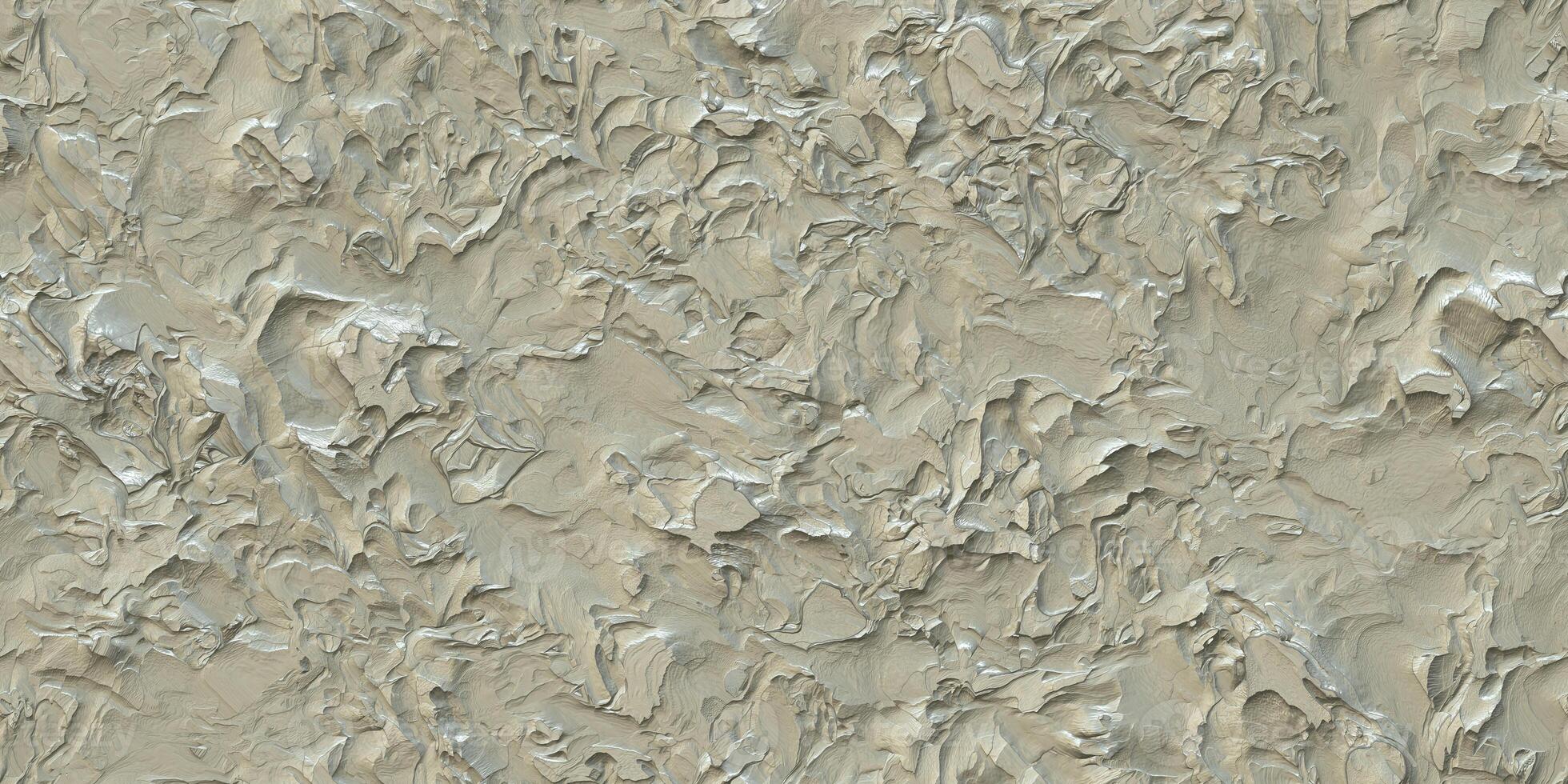 Seamless Rough Plastering Texture. Stucco Cement Plaster Background. Soft Light Architecture Building Exterior Wall Backdrop. photo