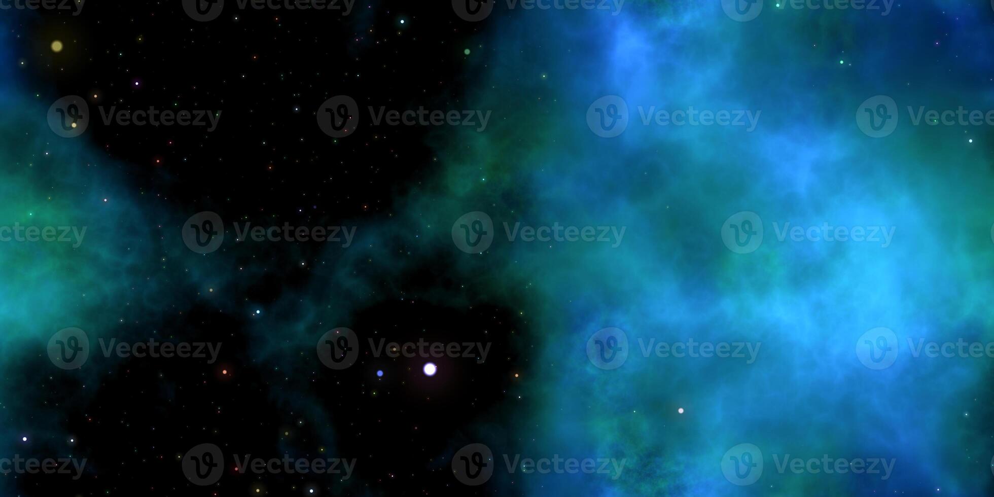 Blue Clouds on Night Sky Galaxy Background. Abstract Cosmos Infinity Texture. 3D Rendering. 3D Illustration. photo