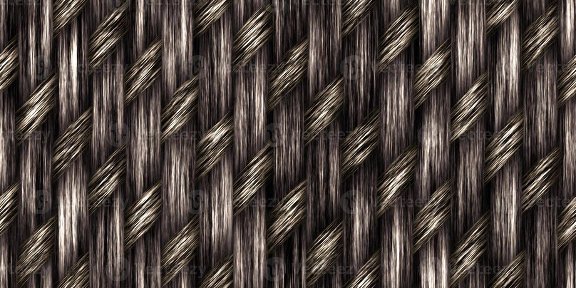 Macro Cross Weave Texture. Wicker Rattan Background Surface. 3D Rendering. 3D Illustration. photo