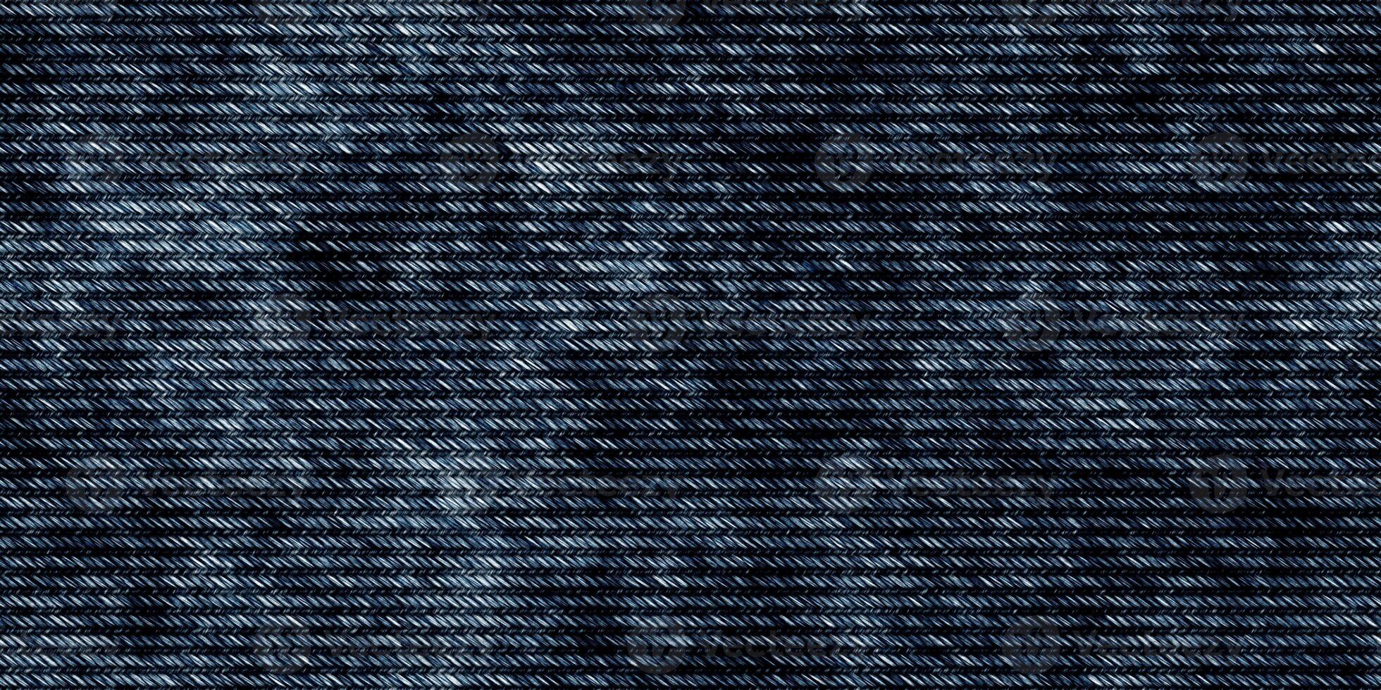 Dark Blue Jeans Denim Seamless Textures. Textile Fabric Background. Jeans Clothing Material Surface. Grunge Wear Pattern. photo