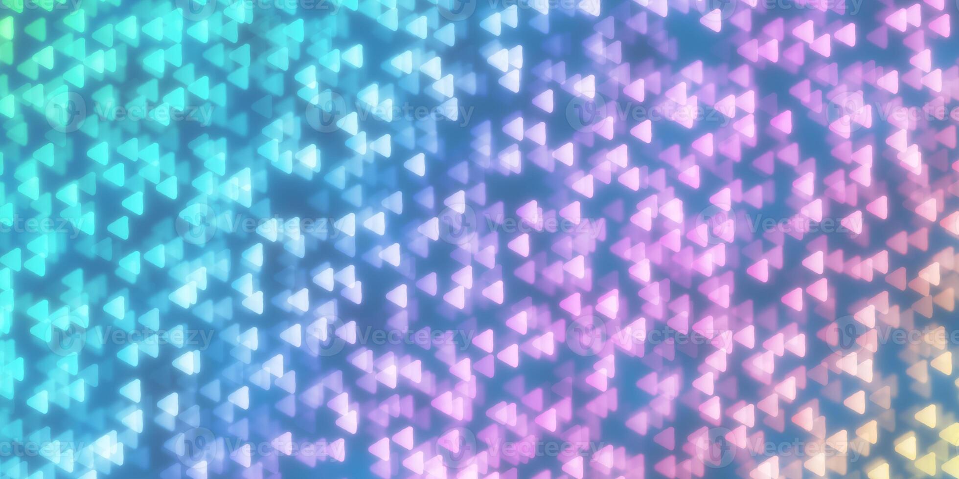 Triangle Shapes Bokeh Background. Abstract Figure Night Lights Texture. Abstract Glowing Forms Backdrop. photo