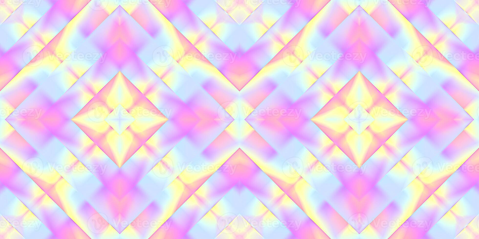 Pastel Tones Seamless Psy Pattern Background. Bright Surrealism Texture. Fractal Geometric Backdrop. photo