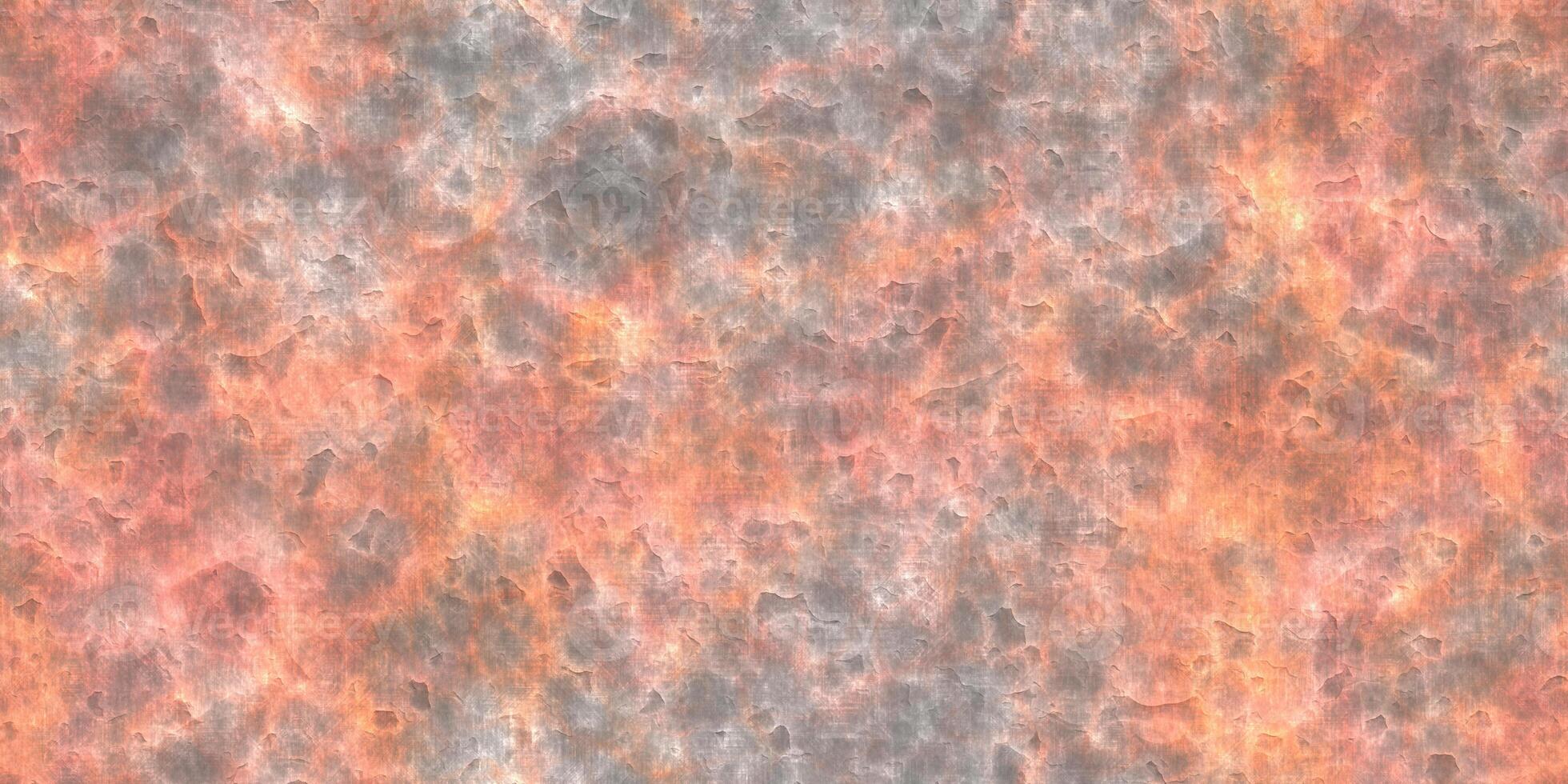 Orange seamless rust metallic background. Rusty weathered surface. Rusted old steel sheet backdrop. Corrosion creative design. Rustic metal texture. photo