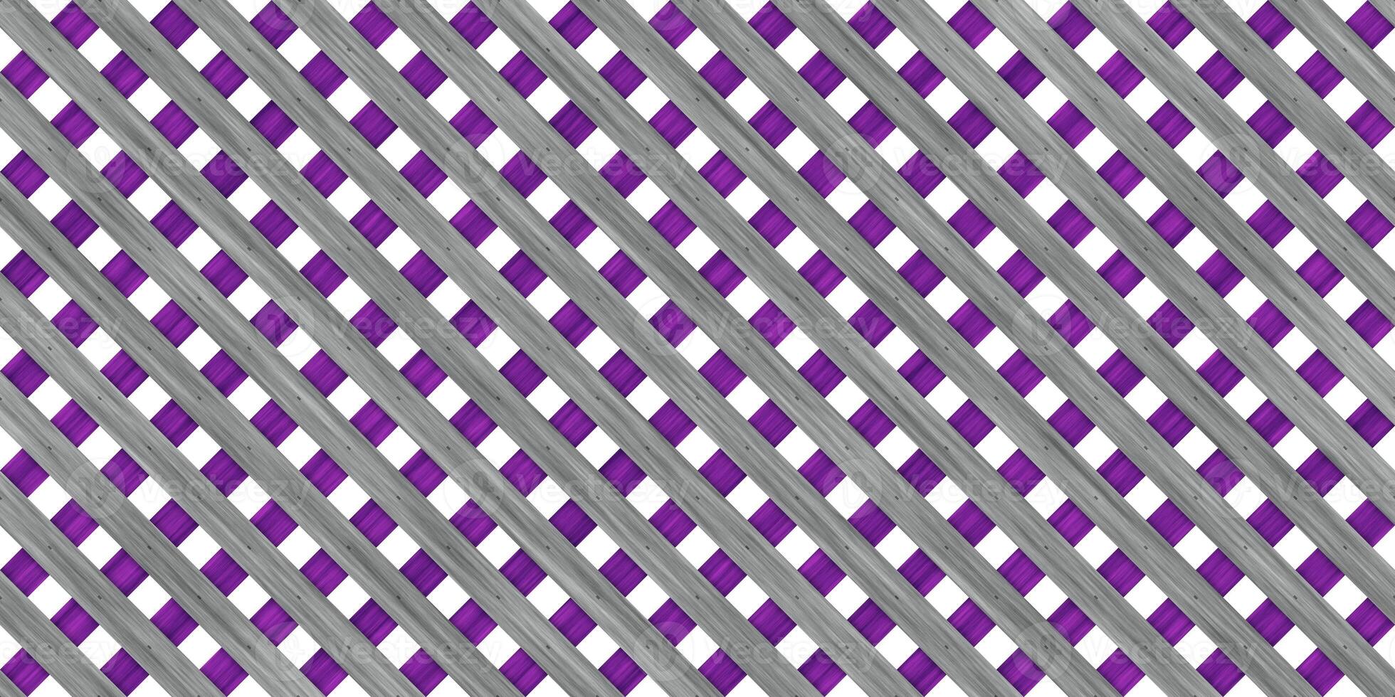 Grey Violet Seamless Wood Lattice Background. Diagonal Wooden Planks Fence Panel Texture. Decorative Outdoor Exterior Backdrop. photo