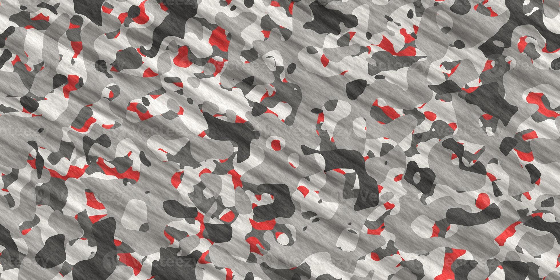 Gray Red Army Camouflage Background. Military Uniform Clothing Texture. Seamless Combat Uniform. photo
