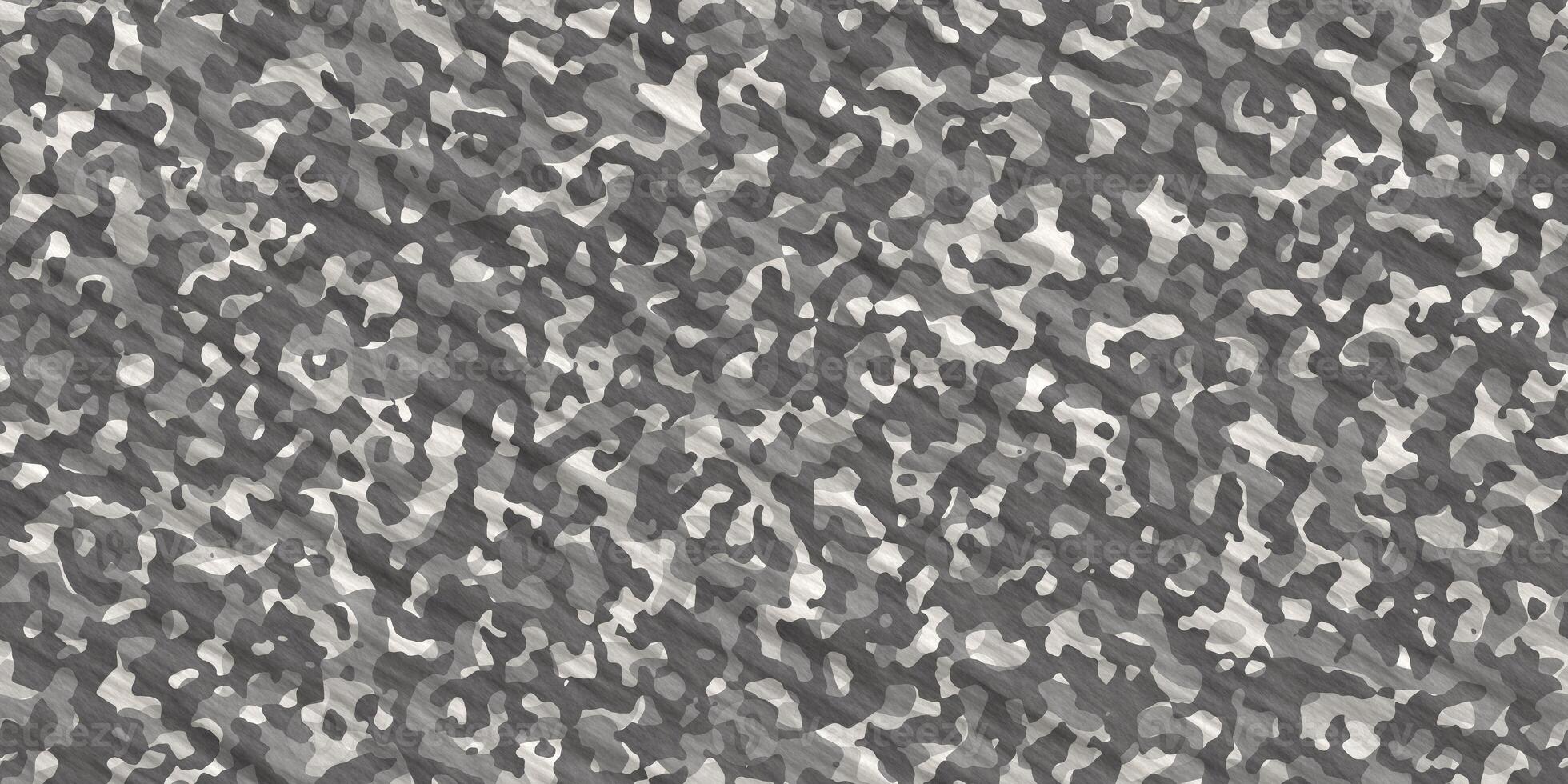 Gray Army Camouflage Background. Military Uniform Clothing Texture. Seamless Combat Uniform. photo