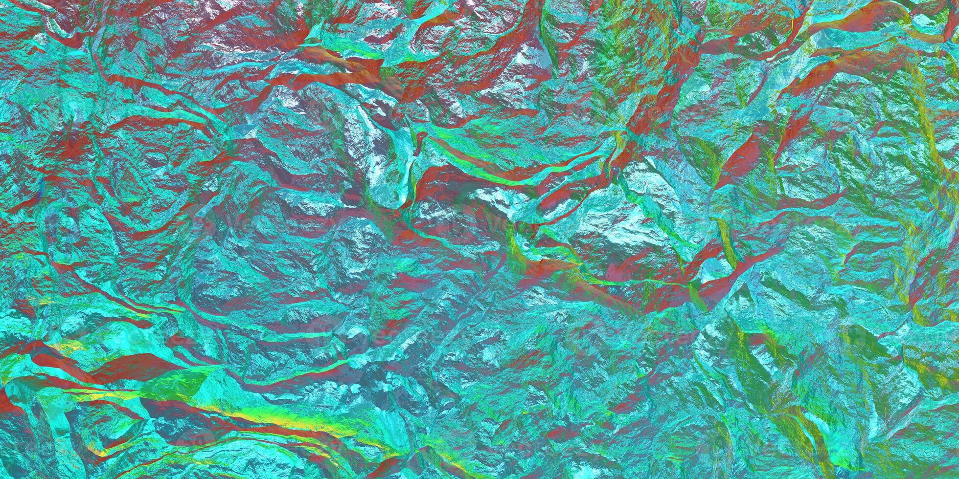 Chameleon stone rock surface texture. Holographic gradient background. Colored light on textured surface. photo