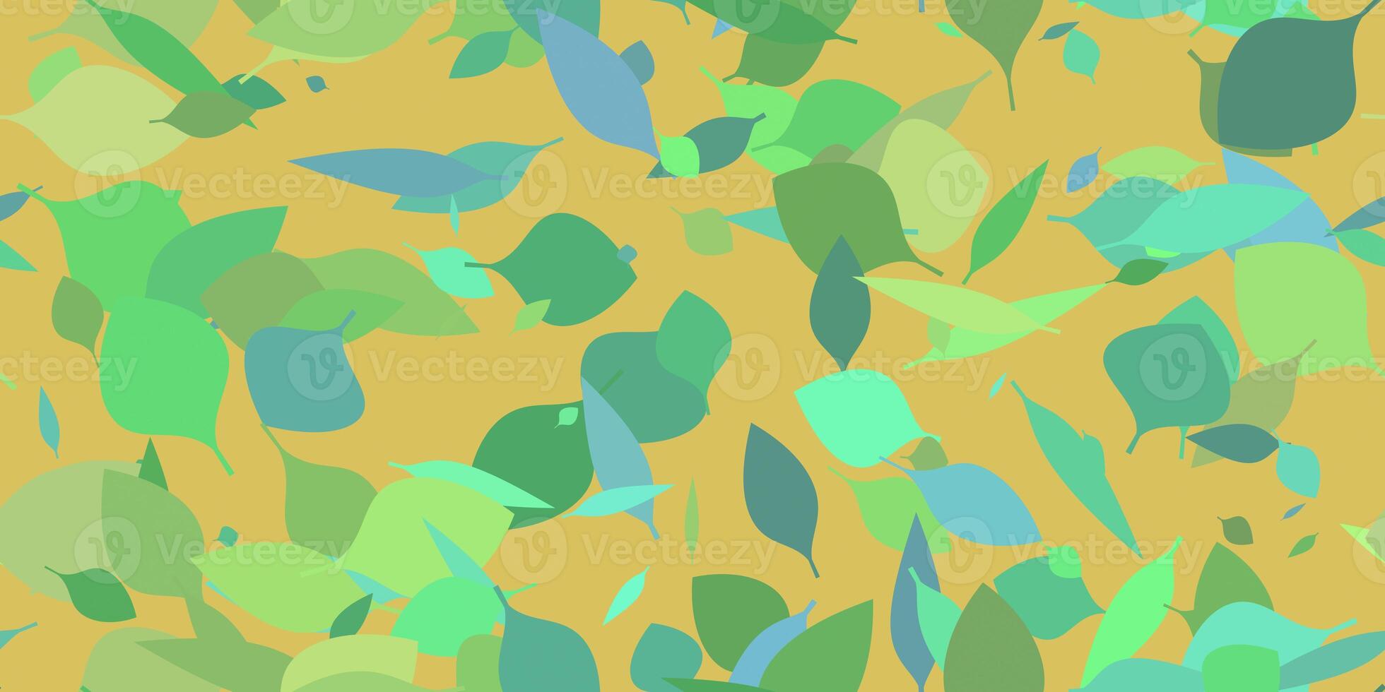 Orange green blue leafs fall creative backdrop. Autumnal dry foliage seamless pattern. Season leaves scenery creative. Decorative autumn design composition. Autumn background illustration. photo
