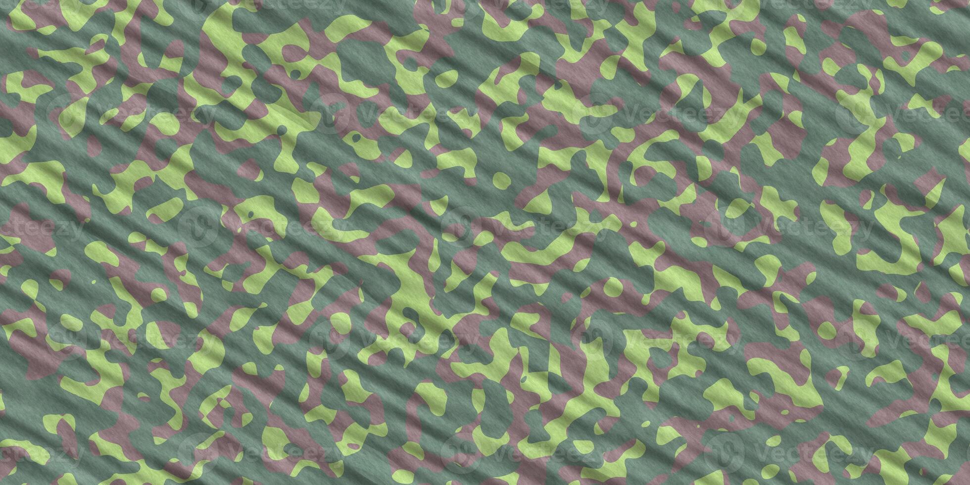 Lime Green Brown Army Camouflage Background. Military Uniform Clothing Texture. Seamless Combat Uniform. photo