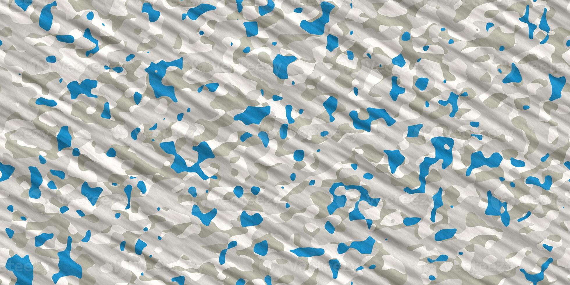 Blue Brown White Army Camouflage Background. Military Uniform Clothing Texture. Seamless Combat Uniform. photo