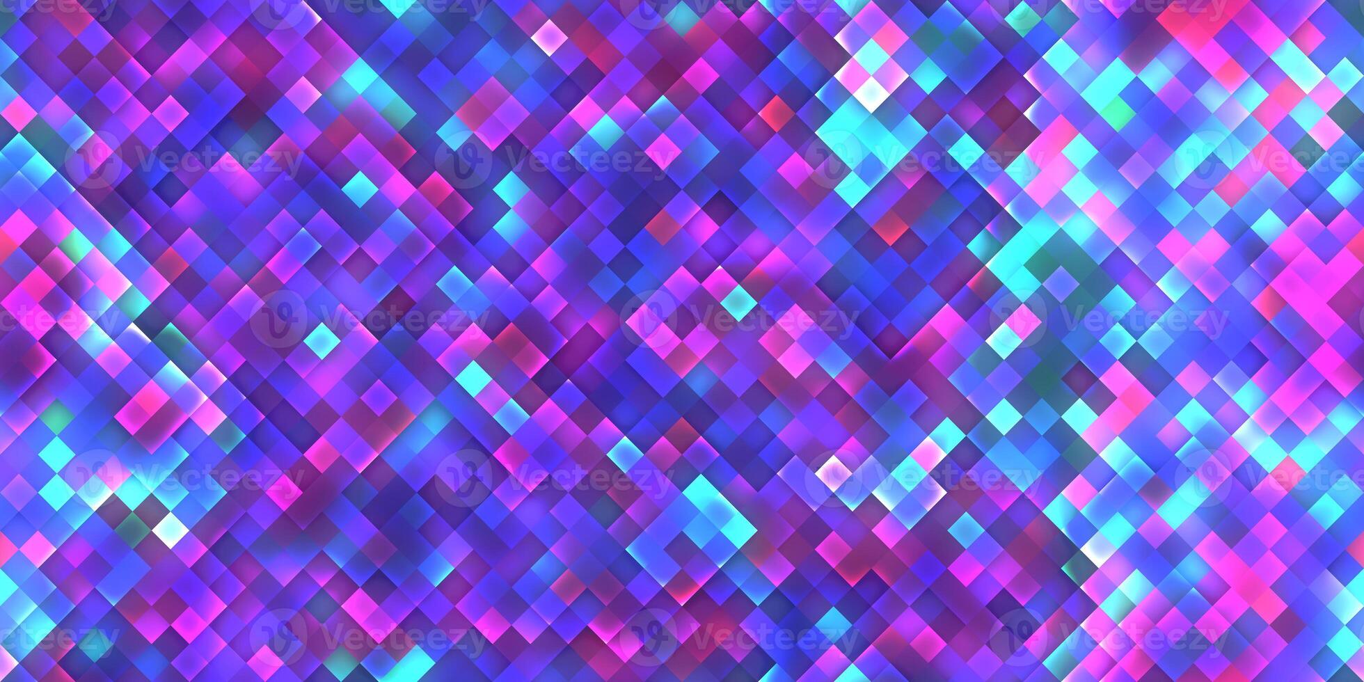 Purple Violet Lilac Seamless Bright Square Background. Colorful Mosaic Grid Lights Texture. Beautiful Modern Geometric Graphic Design. photo