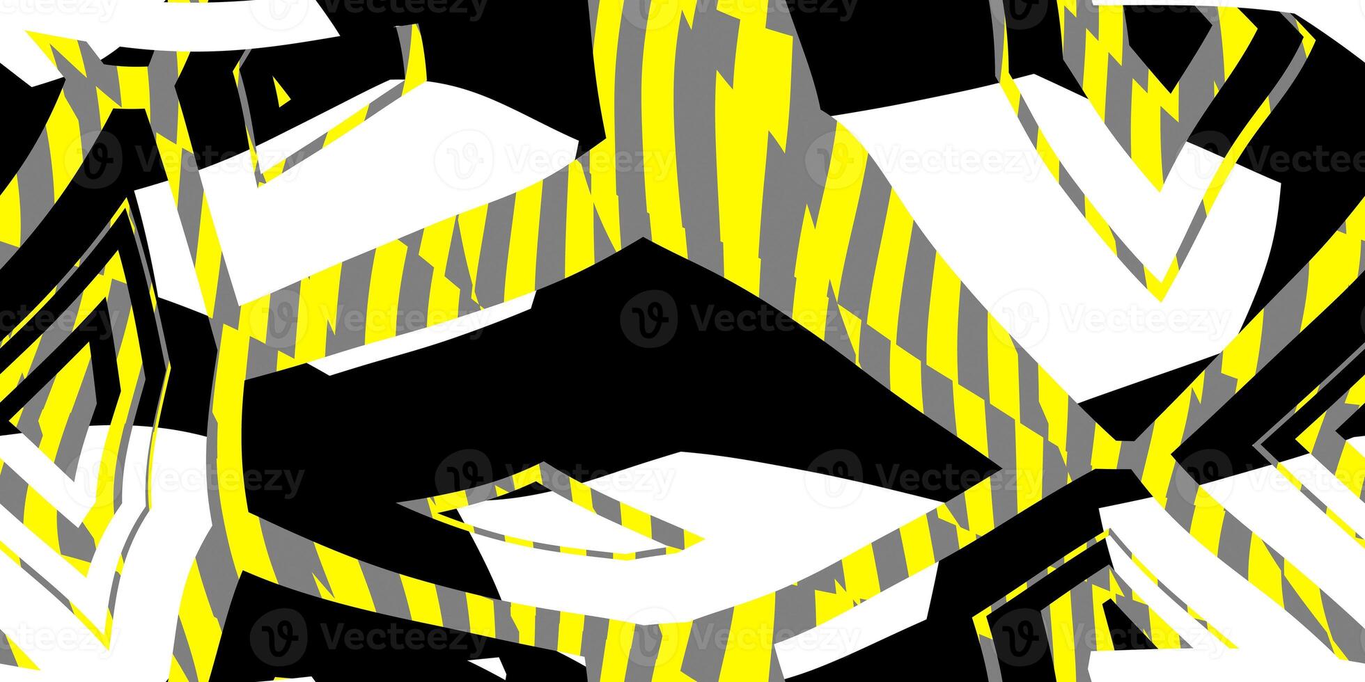 Yellow Seamless Prickly Scraps Background. Sharp Angular Shapes on Monochrome Texture. Prickly Contrast Ragged Flaps Backdrop. photo