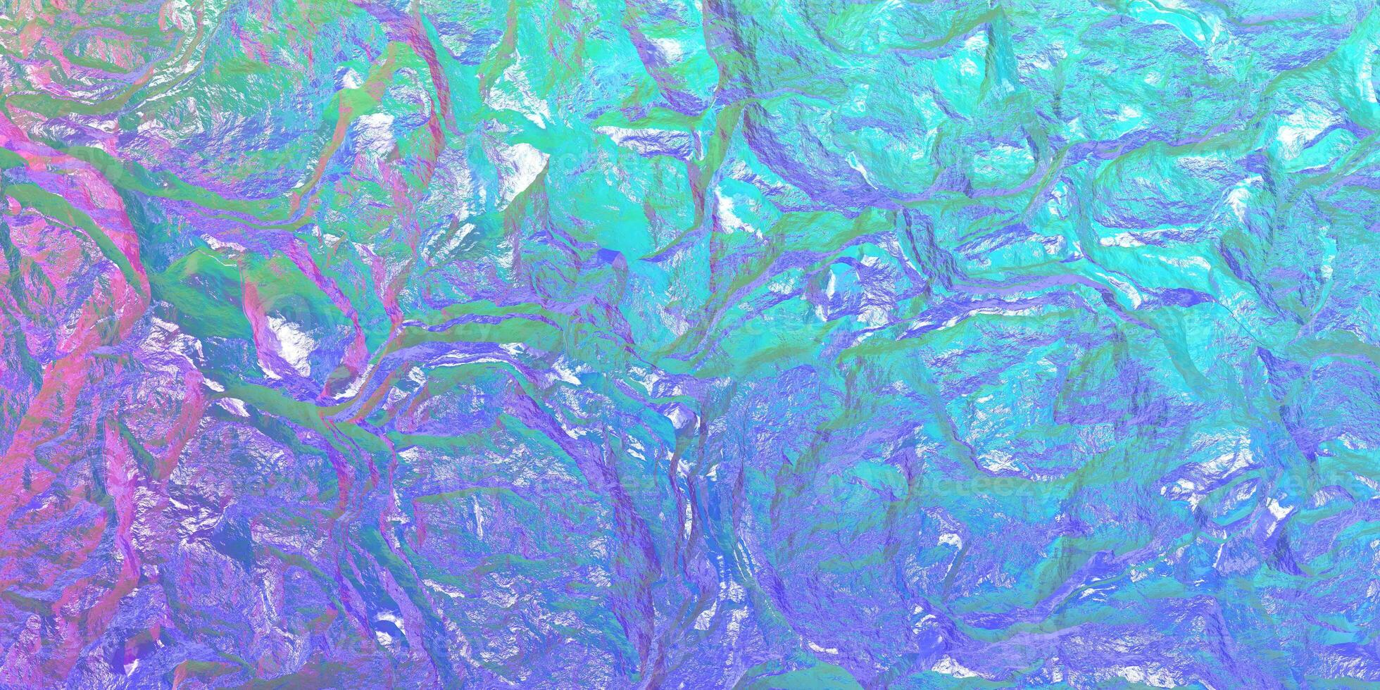 Holographic gradient background. Colored light on textured surface. Chameleon stone rock surface texture. photo