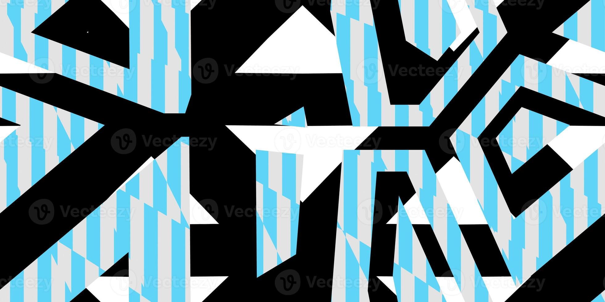 Sky Blue Seamless Prickly Scraps Background. Sharp Angular Shapes on Monochrome Texture. Prickly Contrast Ragged Flaps Backdrop. photo
