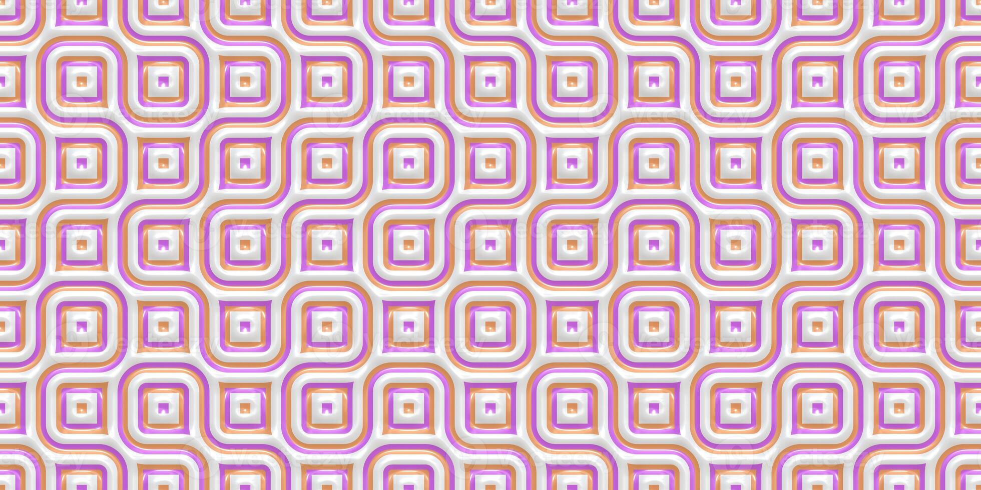 Rose Seamless Truchet Tilling Background. Geometric Mosaic Connections Texture. Tile Circles Labyrinth Backdrop. photo