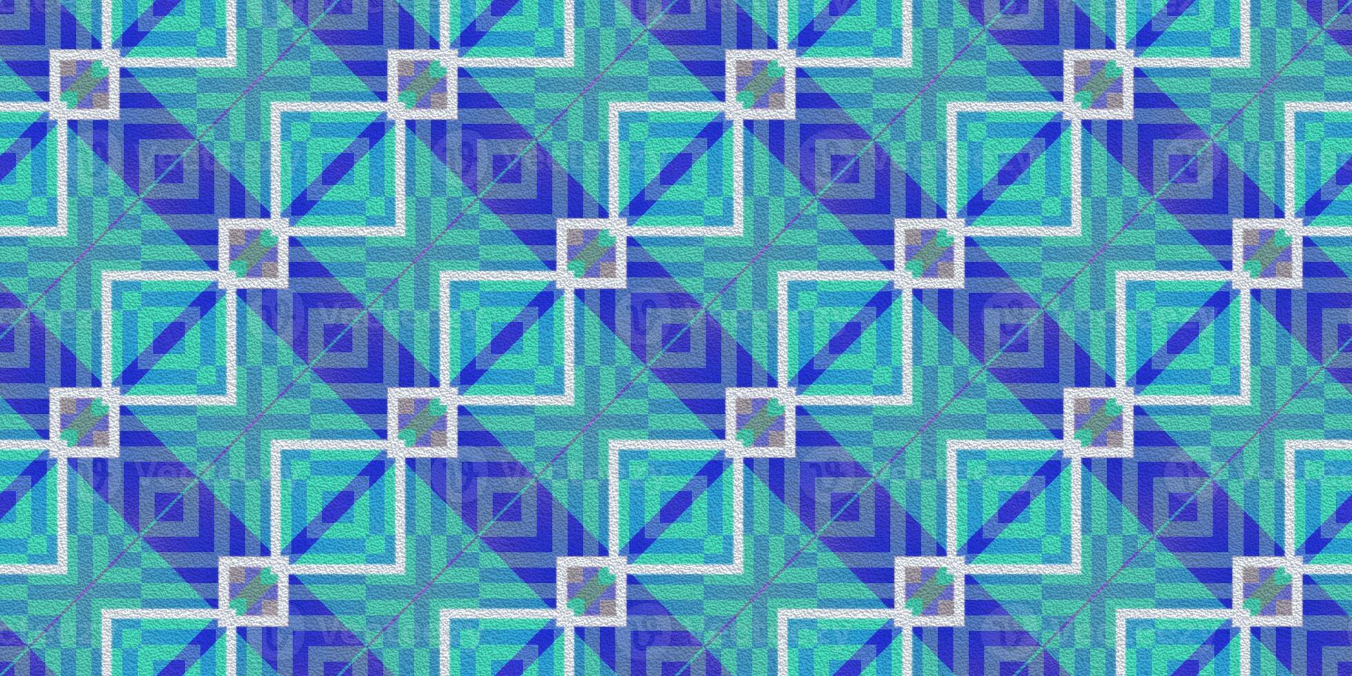 Sky Blue Seamless Modern Maya Pattern Background. Geometric Ethnic Ornament Texture. Aztec Decorative Backdrop. photo