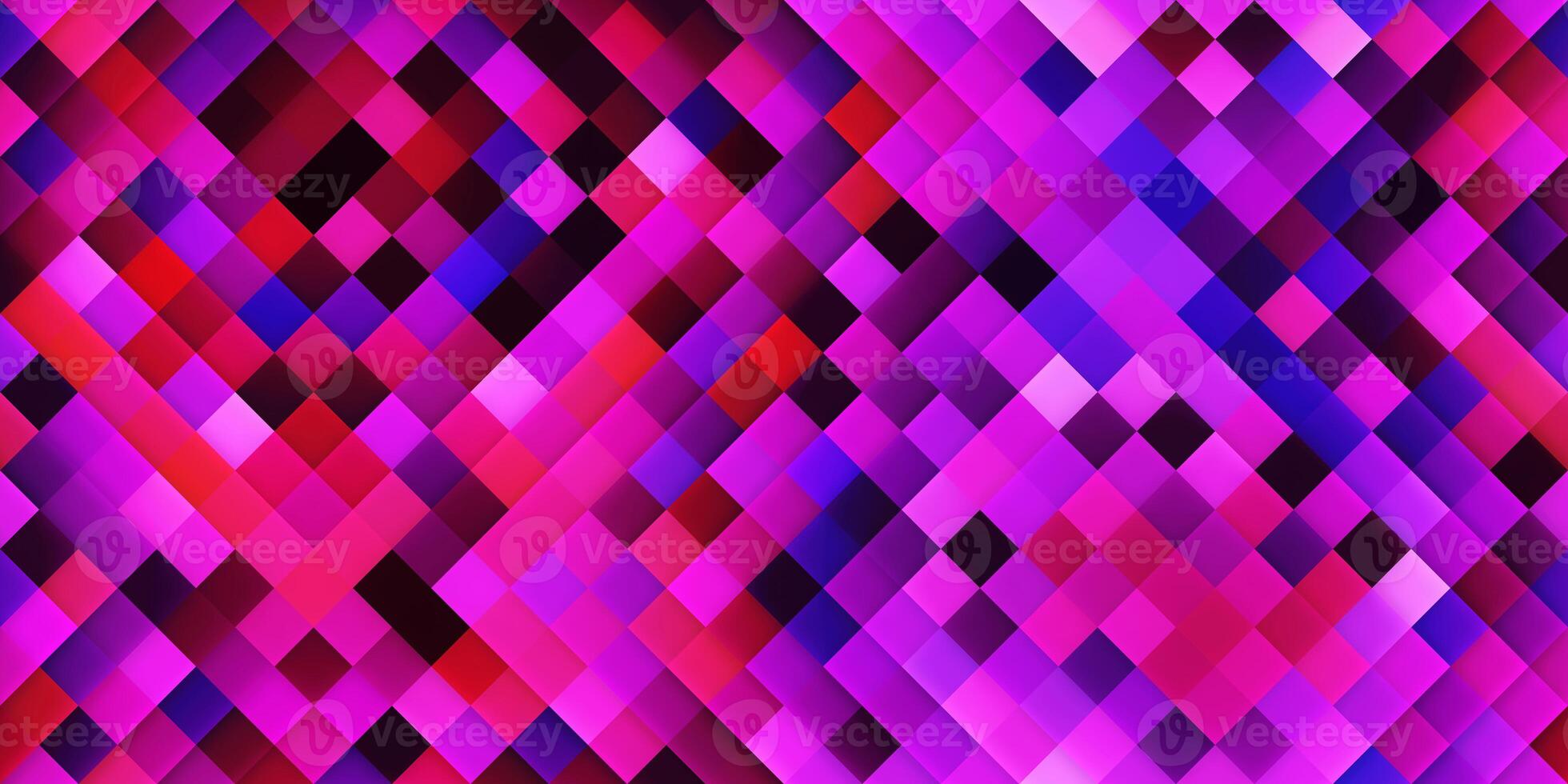 Purple Red Lilac Seamless Bright Square Background. Colorful Mosaic Grid Lights Texture. Beautiful Modern Geometric Graphic Design. photo