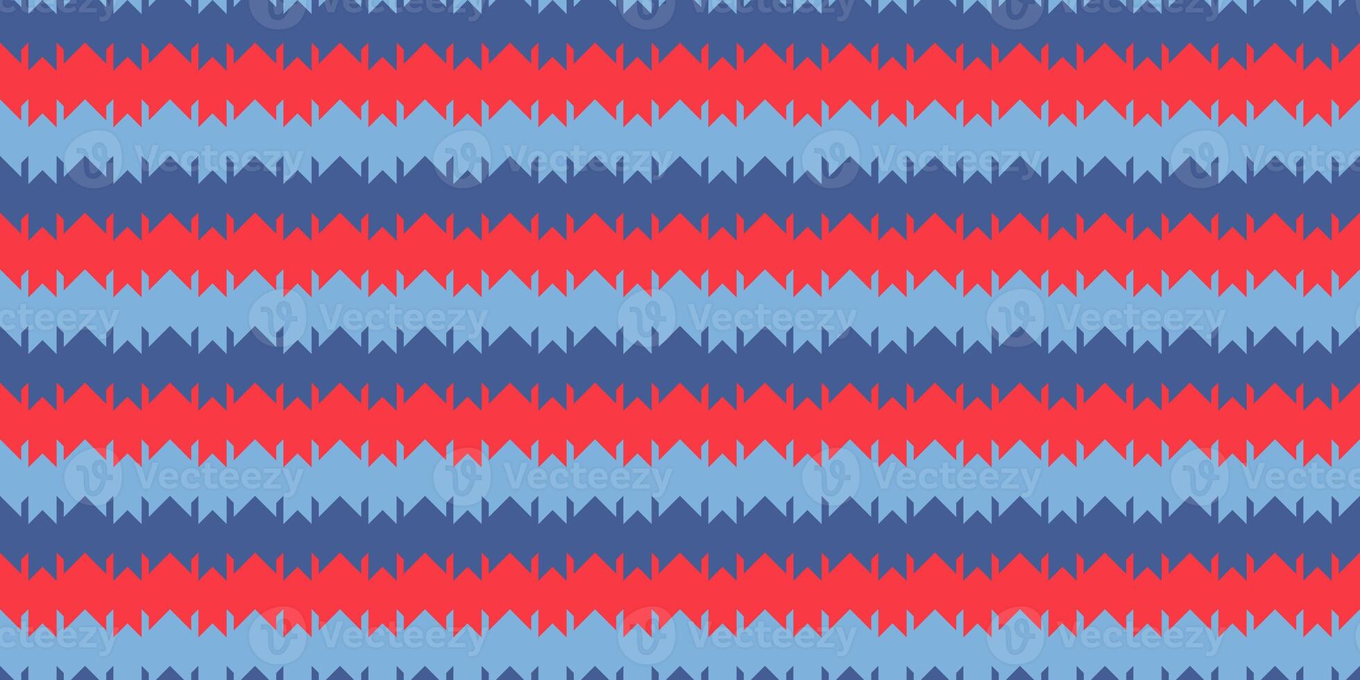 Red Blue Indigo Chevron Geometry Background. Seamless Zigzag Texture. Modern Striped Pattern. photo