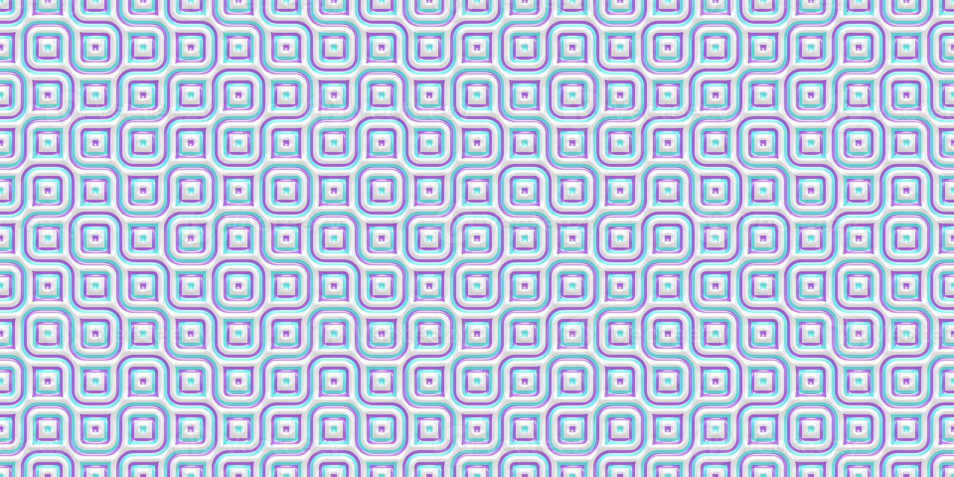 Blue Seamless Truchet Tilling Background. Geometric Mosaic Connections Texture. Tile Circles Labyrinth Backdrop. photo