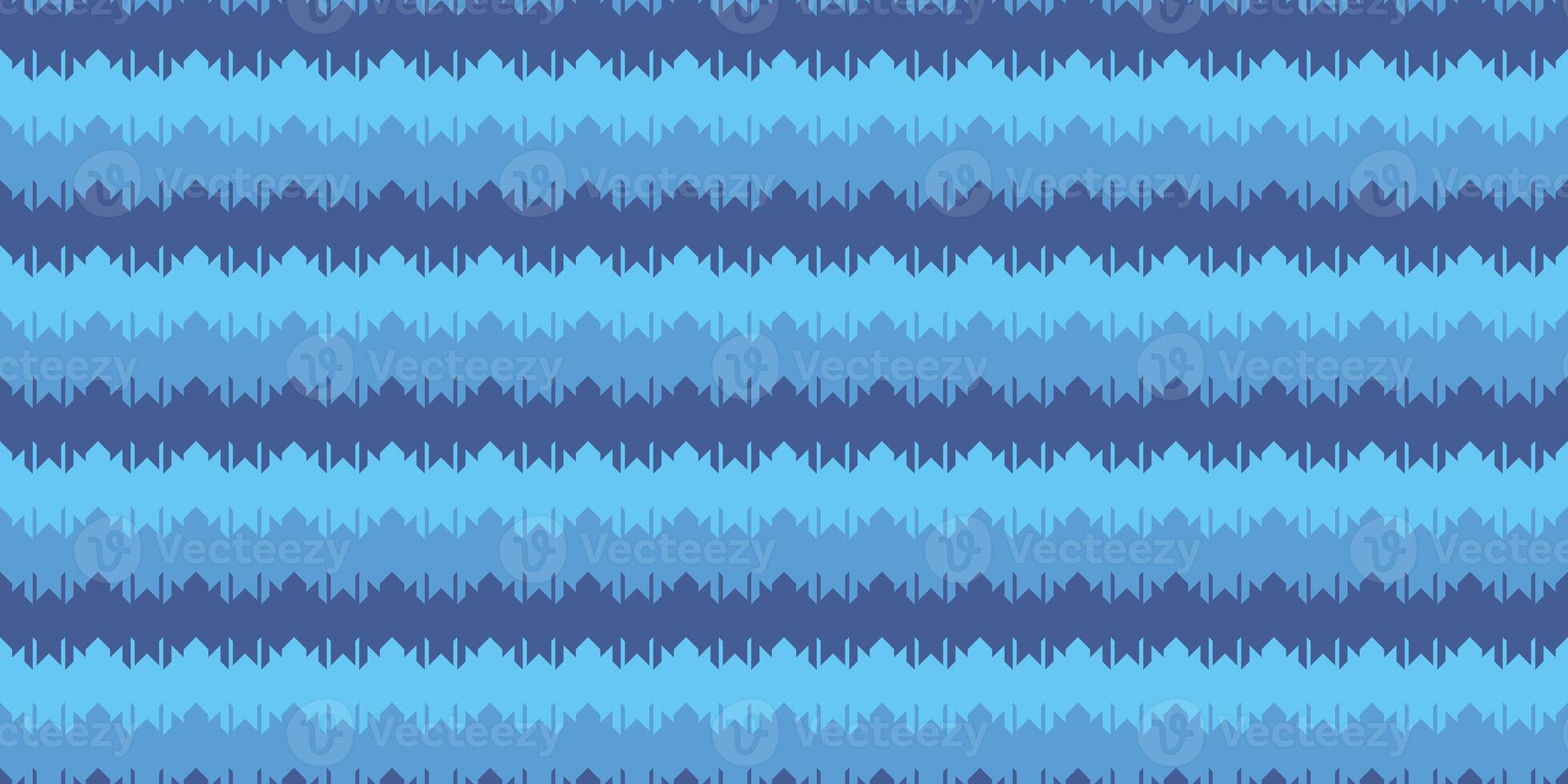 Blue Indigo Chevron Geometry Background. Seamless Zigzag Texture. Modern Striped Pattern. photo
