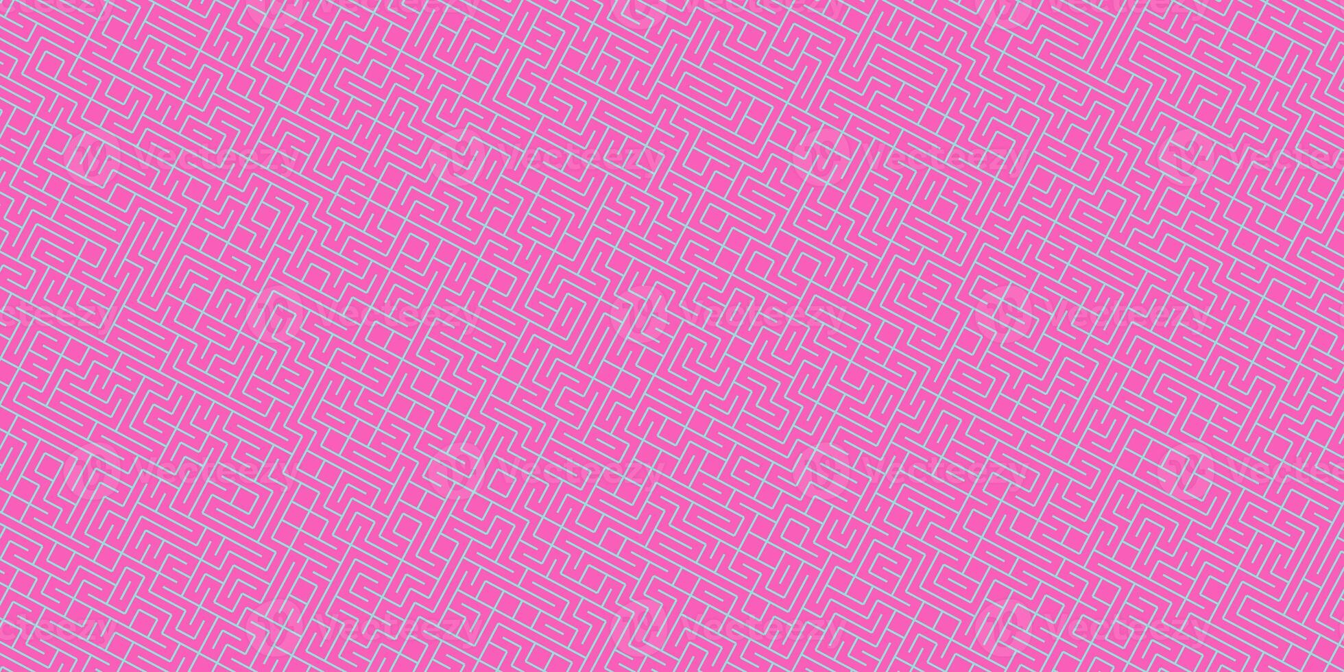 Pink Seamless Outline Labyrinth Background. Maze Path Puzzle Concept. Difficulty Logical Mind Creativity Abstraction. photo