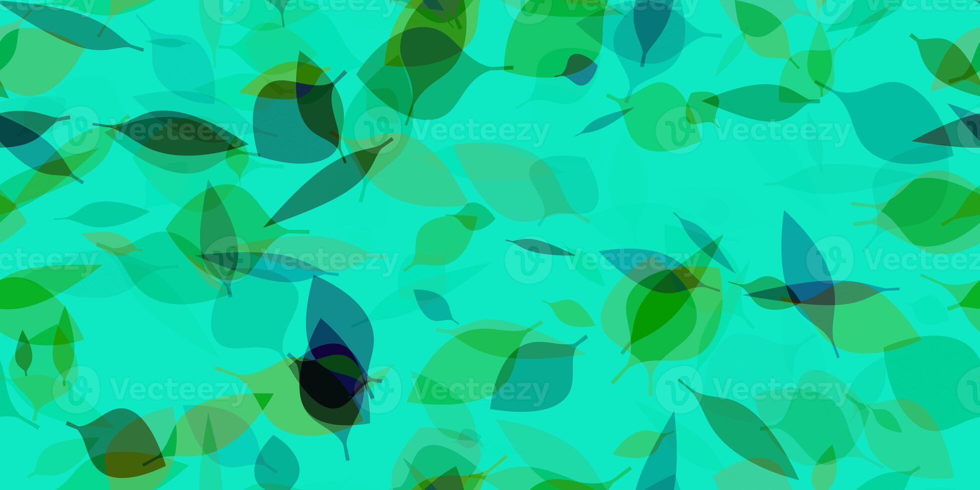 Sea green blue autumnal dry foliage seamless pattern. Season leaves scenery creative. Decorative autumn design composition. Autumn background illustration. Leafs fall creative backdrop. s photo