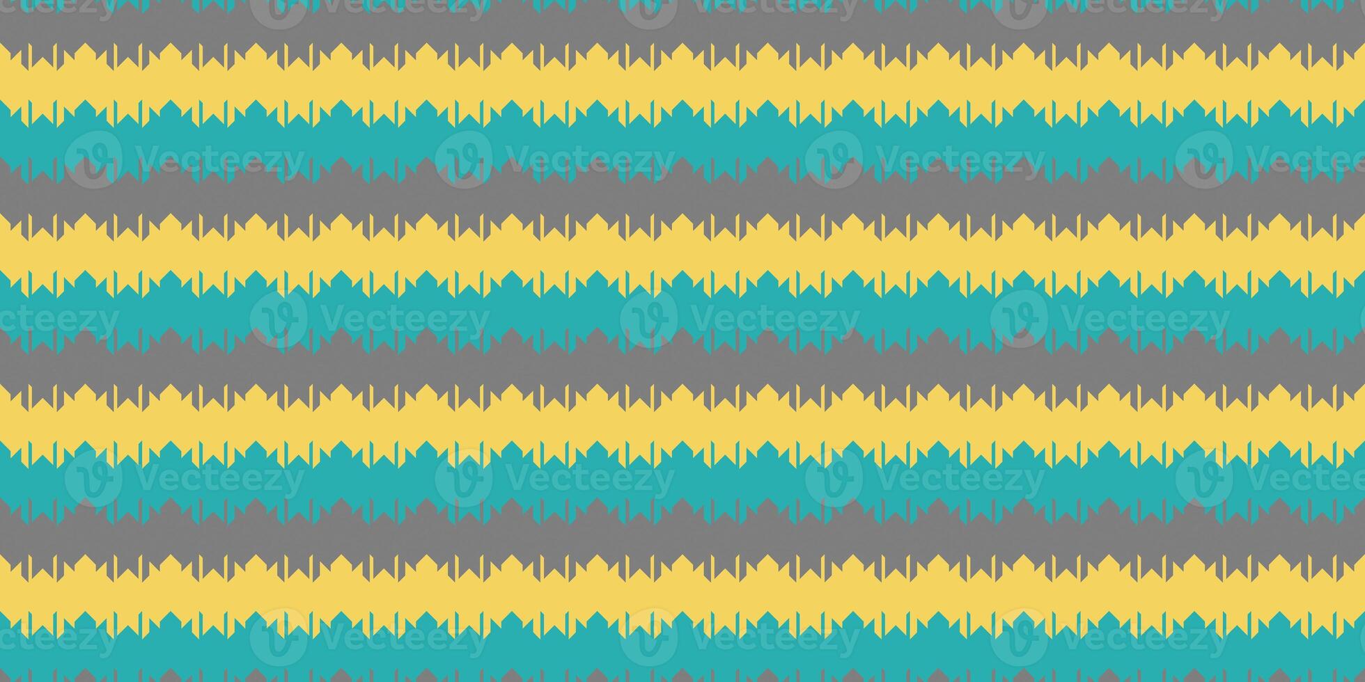 Blue Yellow Grey Chevron Geometry Background. Seamless Zigzag Texture. Modern Striped Pattern. photo