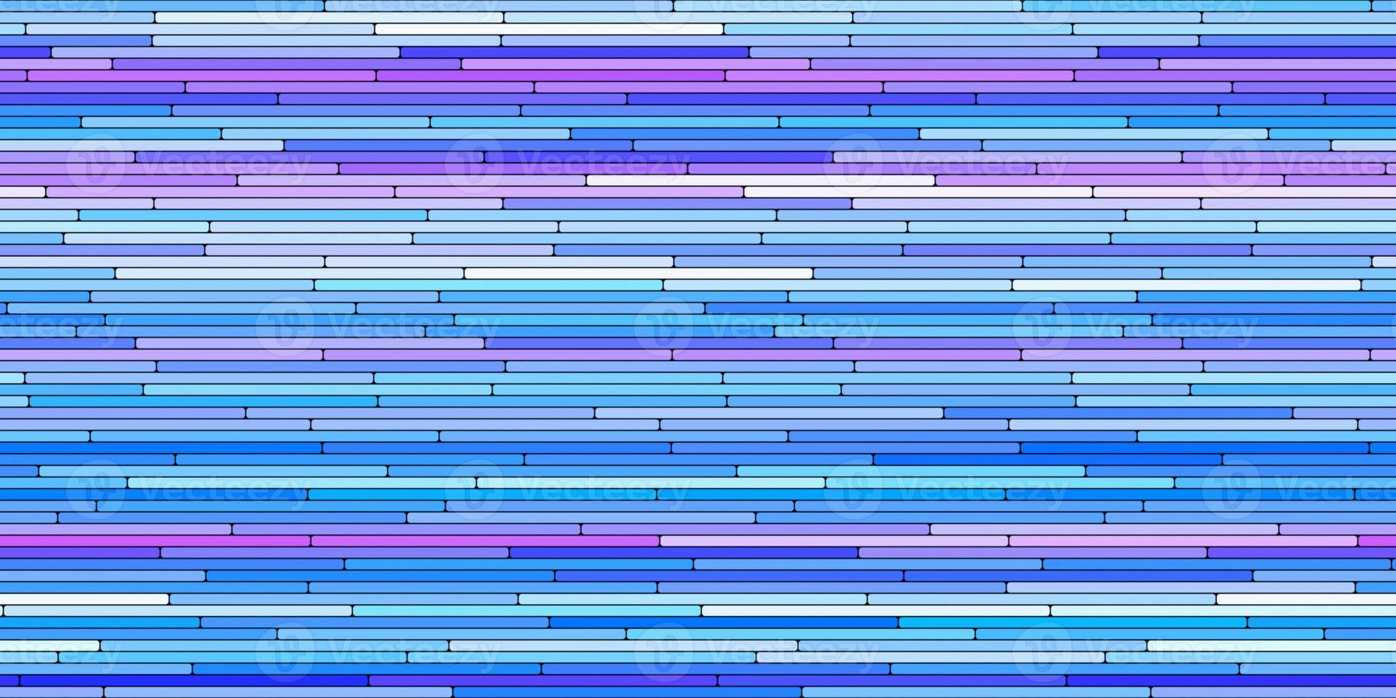 Blue Puprle Random Line Sections Background. Colorful Along Segments Texture. Abstract Color Layered Horizontal Cells. photo