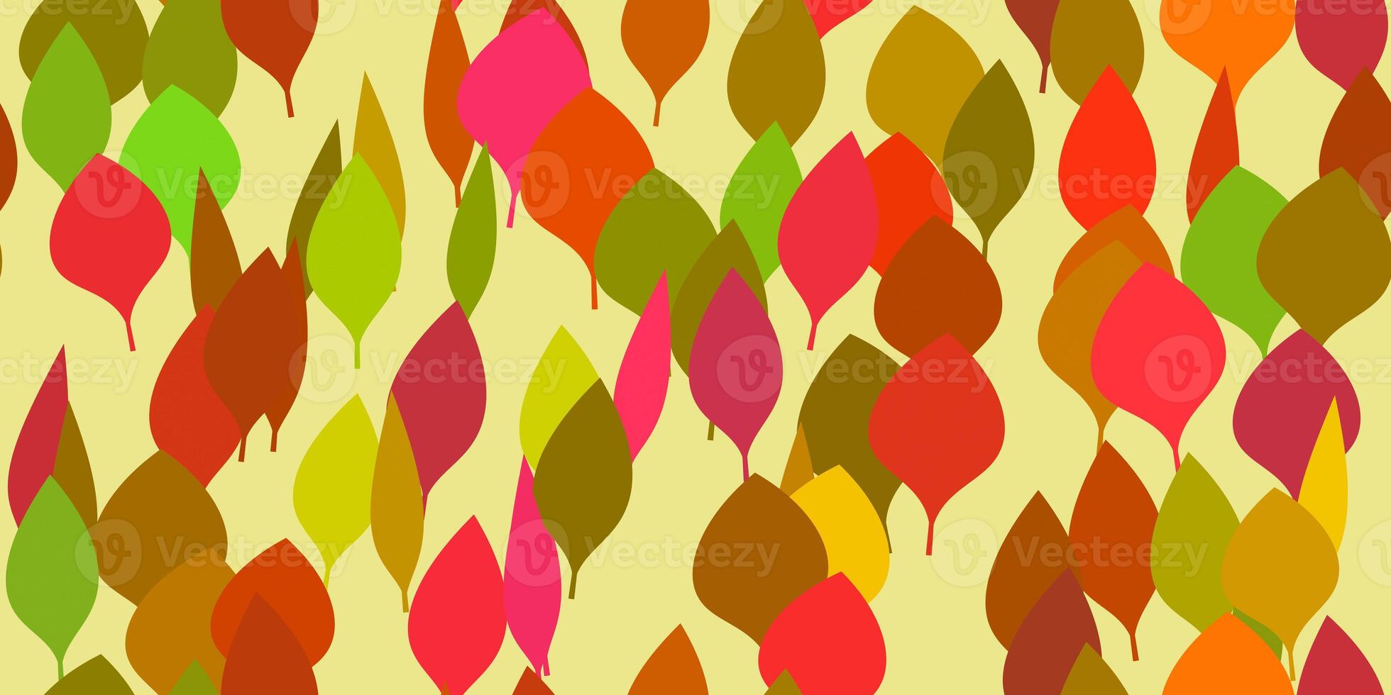 Colored season leaves scenery creative. Decorative autumn design composition. Autumn background illustration. Leafs fall creative backdrop. Autumnal dry foliage seamless pattern. photo