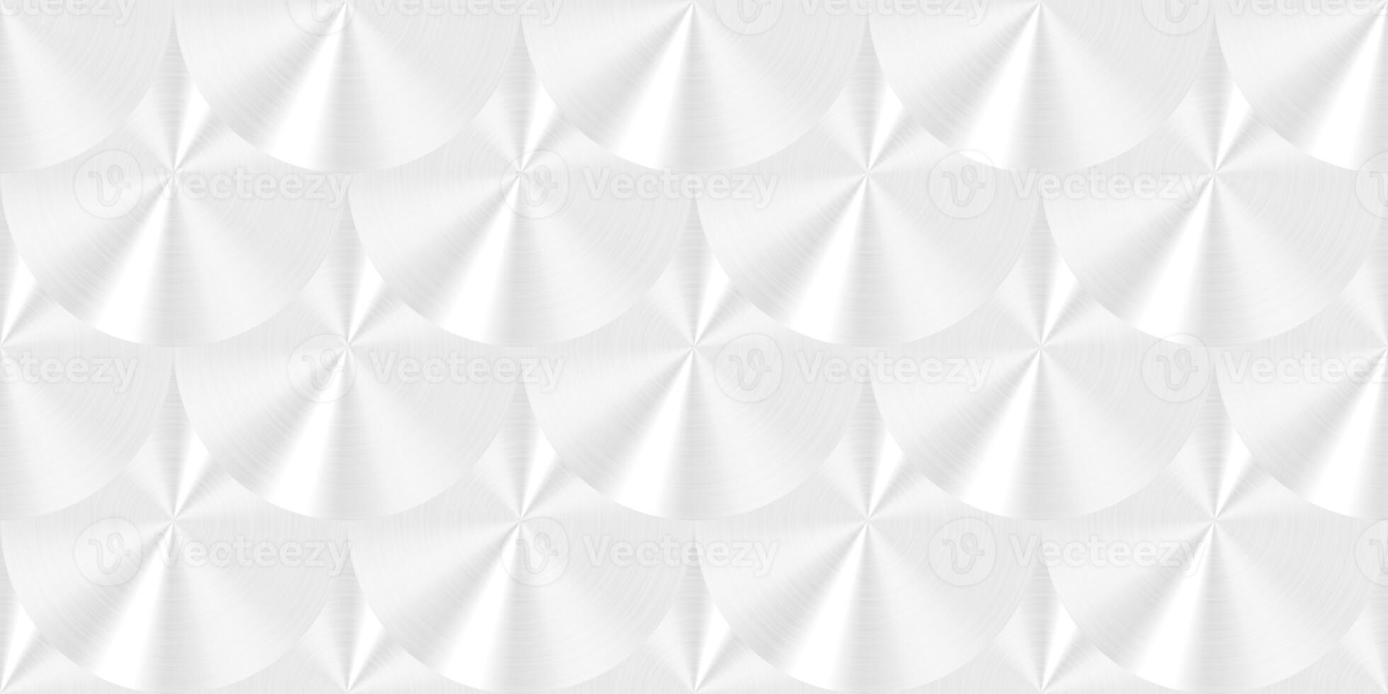 Aluminum metallic disks pattern. Shining brushed steel surface backdrop. Seamless metal circles texture. photo