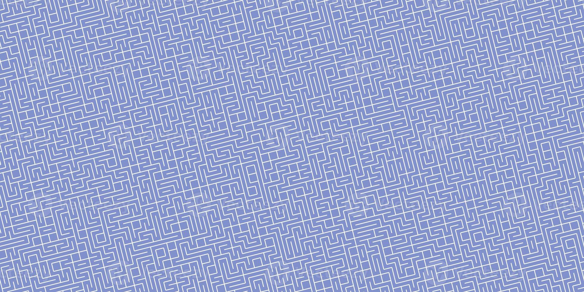 Indigo Seamless Outline Labyrinth Background. Maze Path Puzzle Concept. Difficulty Logical Mind Creativity Abstraction. photo