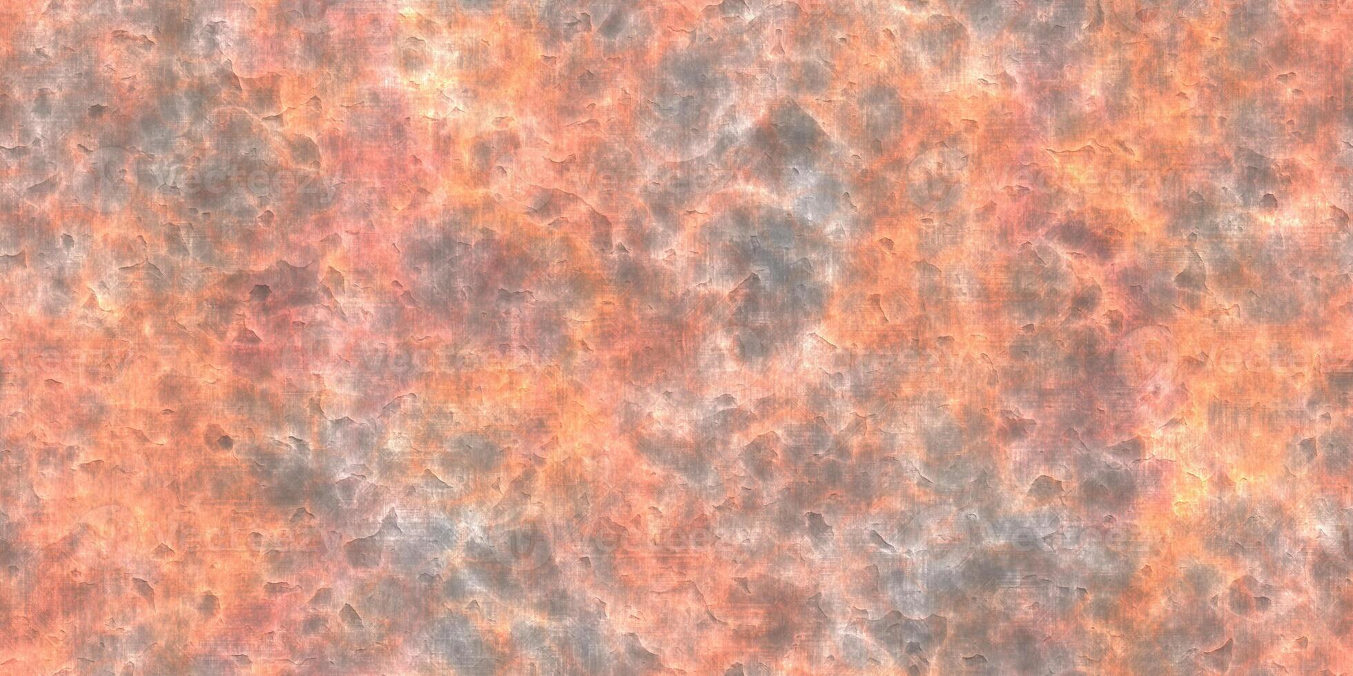 Orange seamless rustic metal texture. Rust metallic background. Rusty weathered surface. Rusted old steel sheet backdrop. Corrosion creative design. photo