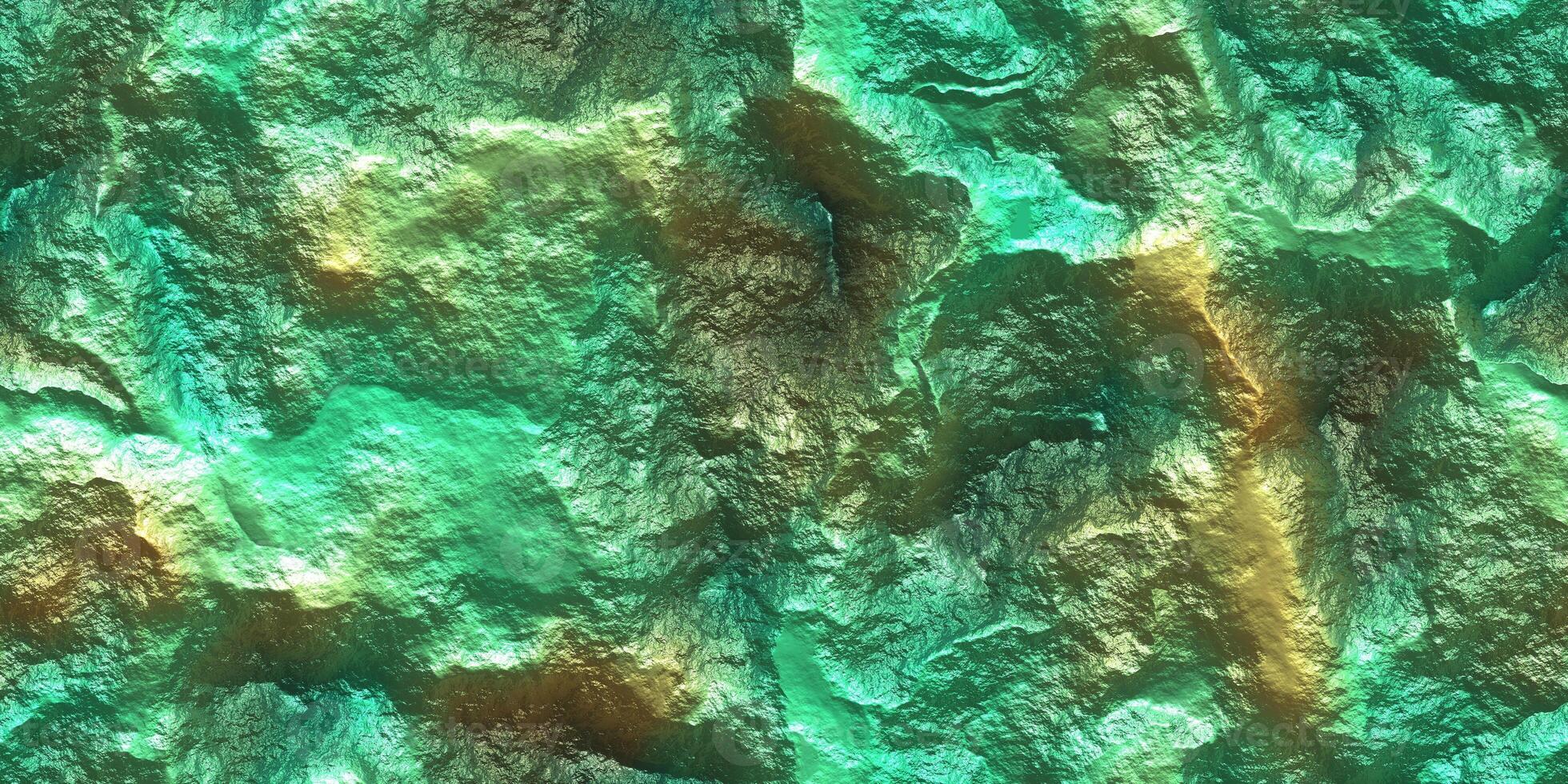 Yellow Gold Painted Cliff Glows Texture. Metallic Ore Sparkles Backdrop. Shine Stone Mineral Surface. Metal Paint Rock Shining Background. photo