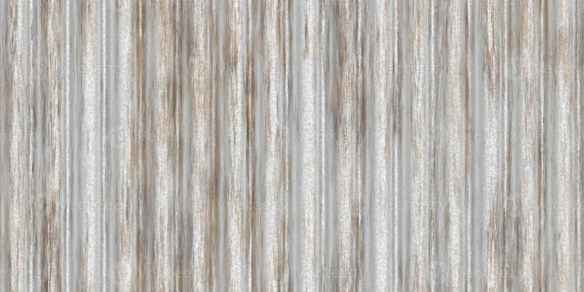 Dirty white fluted metal fencing backdrop. Corrugated metal texture. Crimp fence background. Ribbed metallic surface. Wavy iron wall pattern. photo