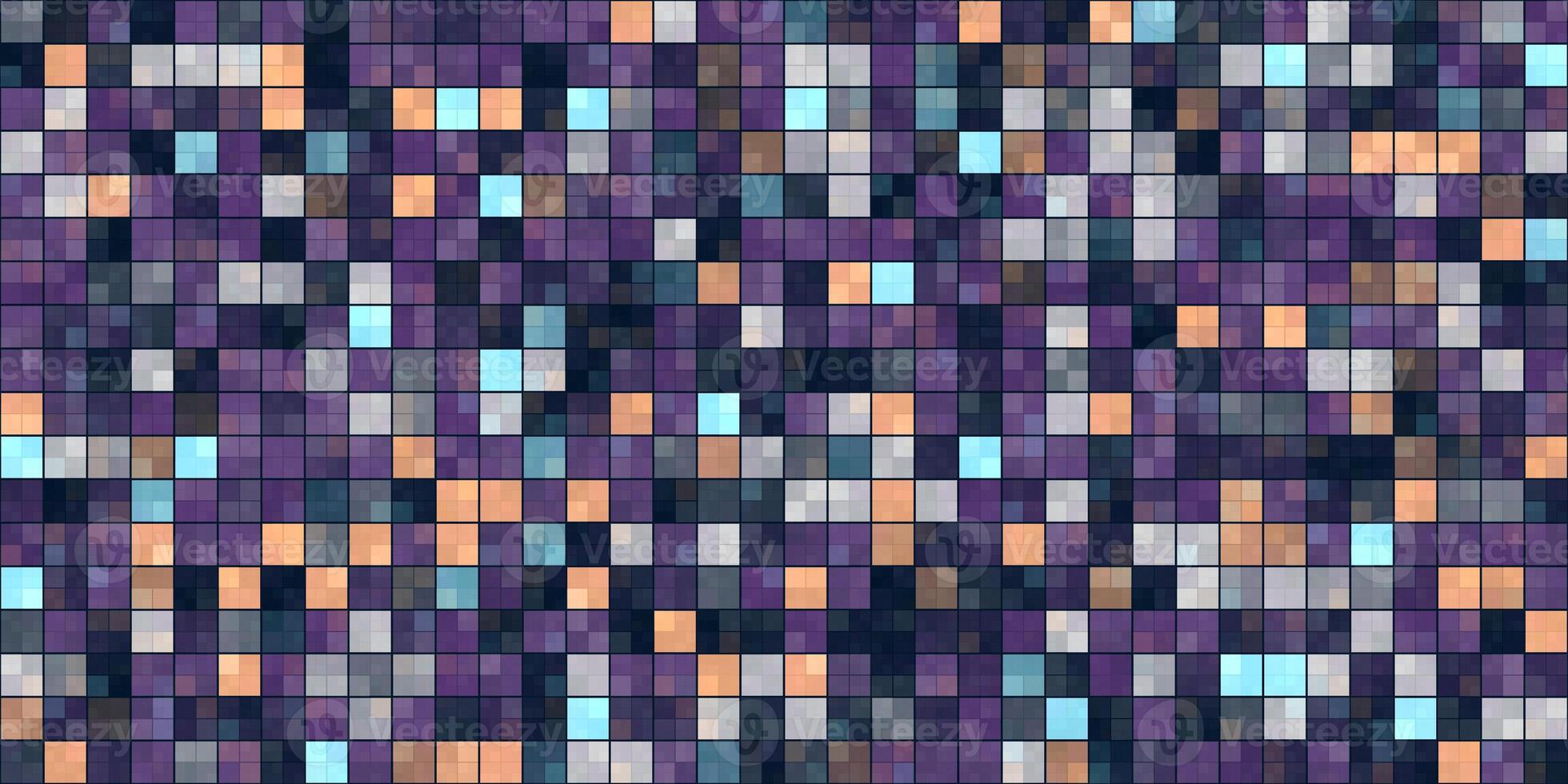Lilac Yellow White Tiling Colored Squares. Colorful mosaic texture. Bright filling geometric backdrop. Seamless Backgrounds. photo