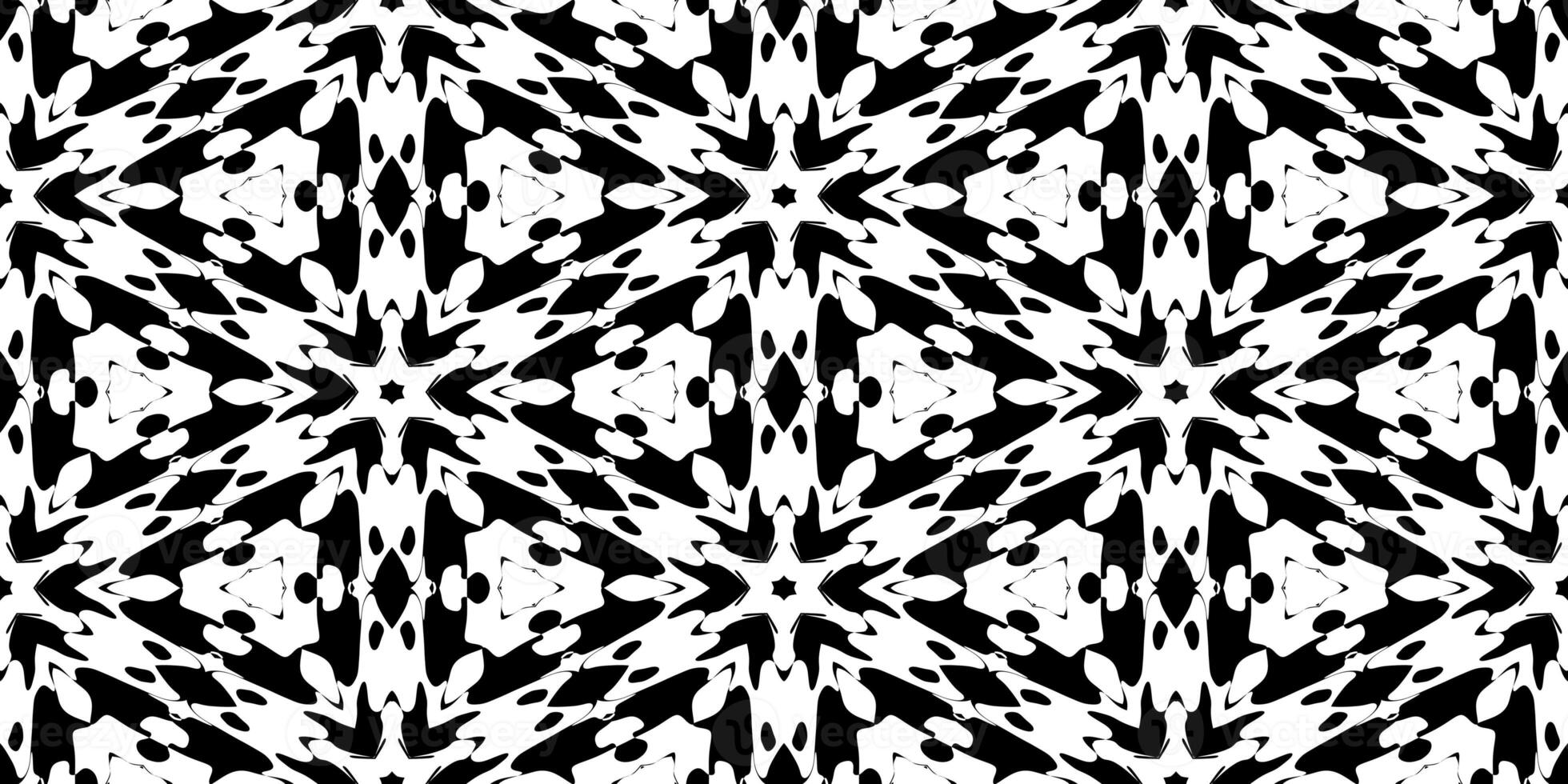 Kaleidoscope Rorschach Test Ink Blot Texture. Seamless Monochrome Darkness Pattern Background. photo