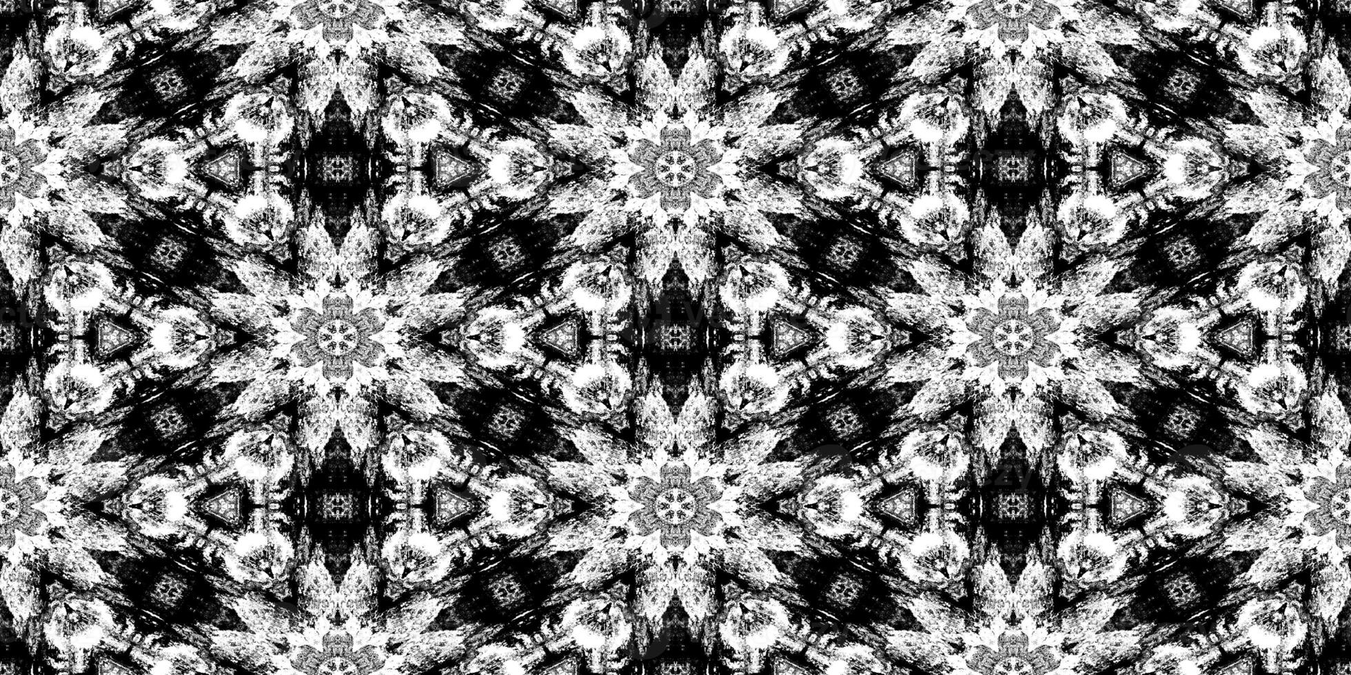 Beautiful Rorschach Test Ink Blot Texture. Seamless Monochrome Darkness Pattern Background. photo