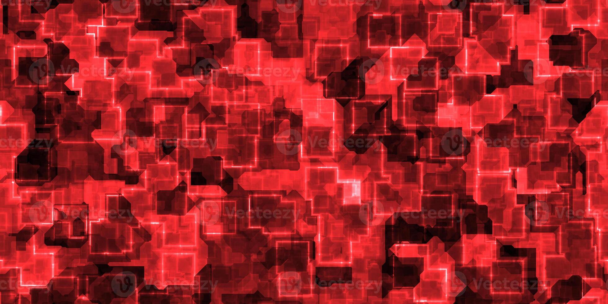 Red seamless Cyber Glow Neon Squares Pattern Background Texture. photo