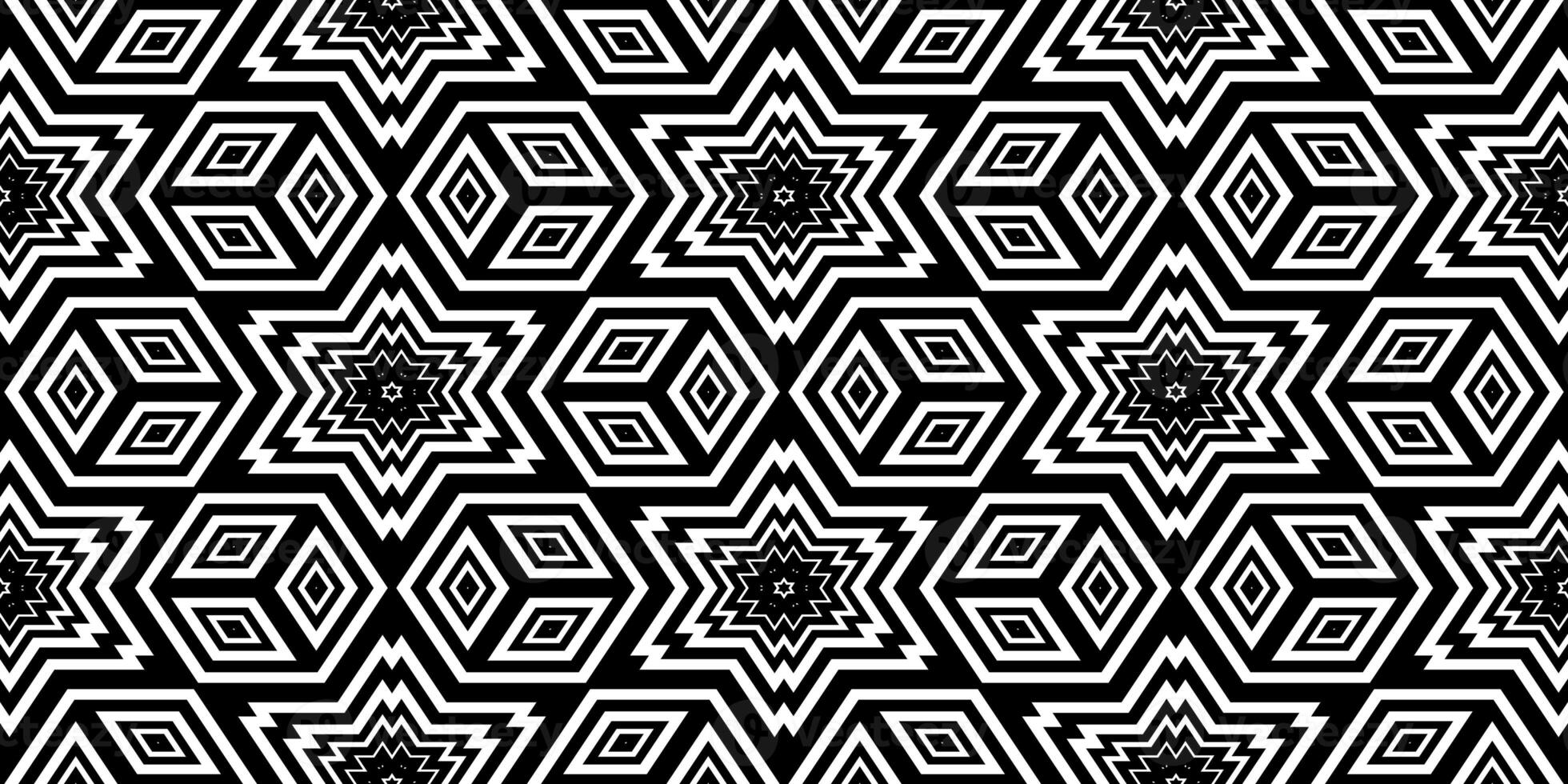 Seamless Black and White Geometric Pattern photo