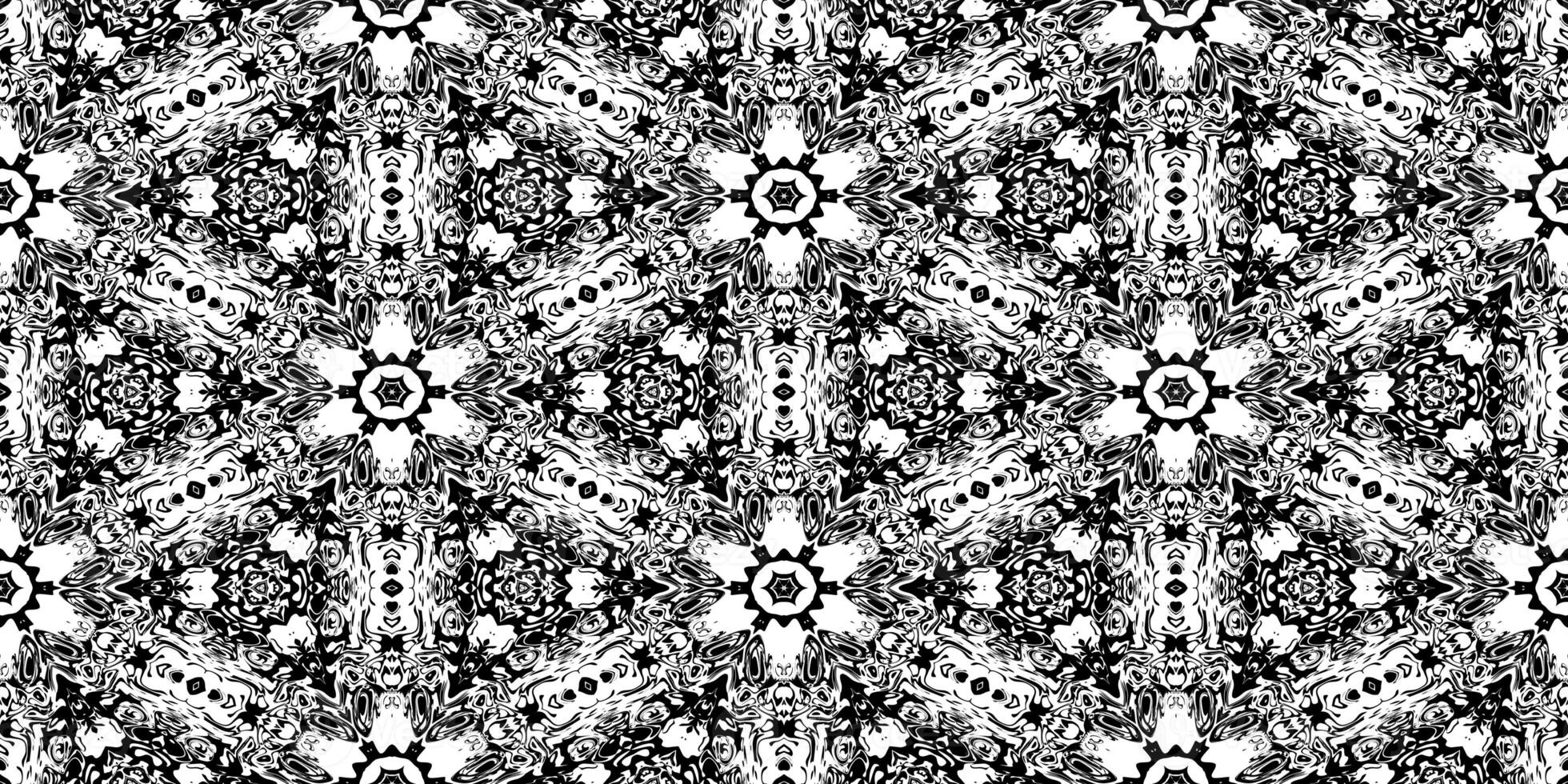 Geometry Rorschach Test Ink Blot Texture. Seamless Monochrome Darkness Pattern Background. photo