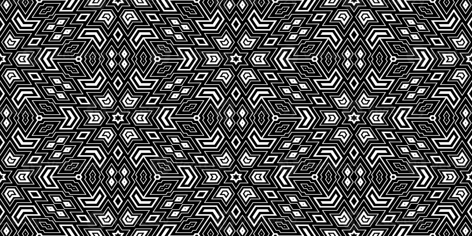Seamless Black and White Geometric Pattern photo