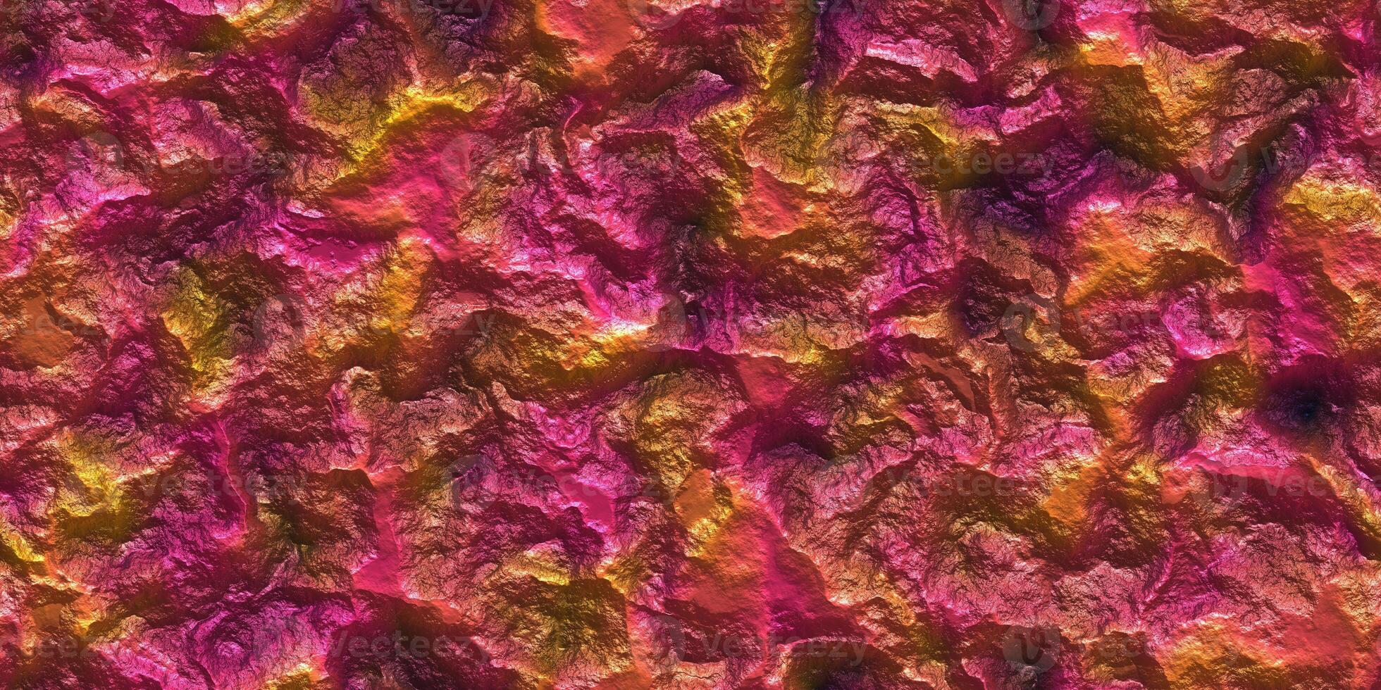 Pink Metallic Ore Sparkles Backdrop. Shine Stone Mineral Surface. Metal Paint Rock Shining Background. Painted Cliff Glows Texture. photo